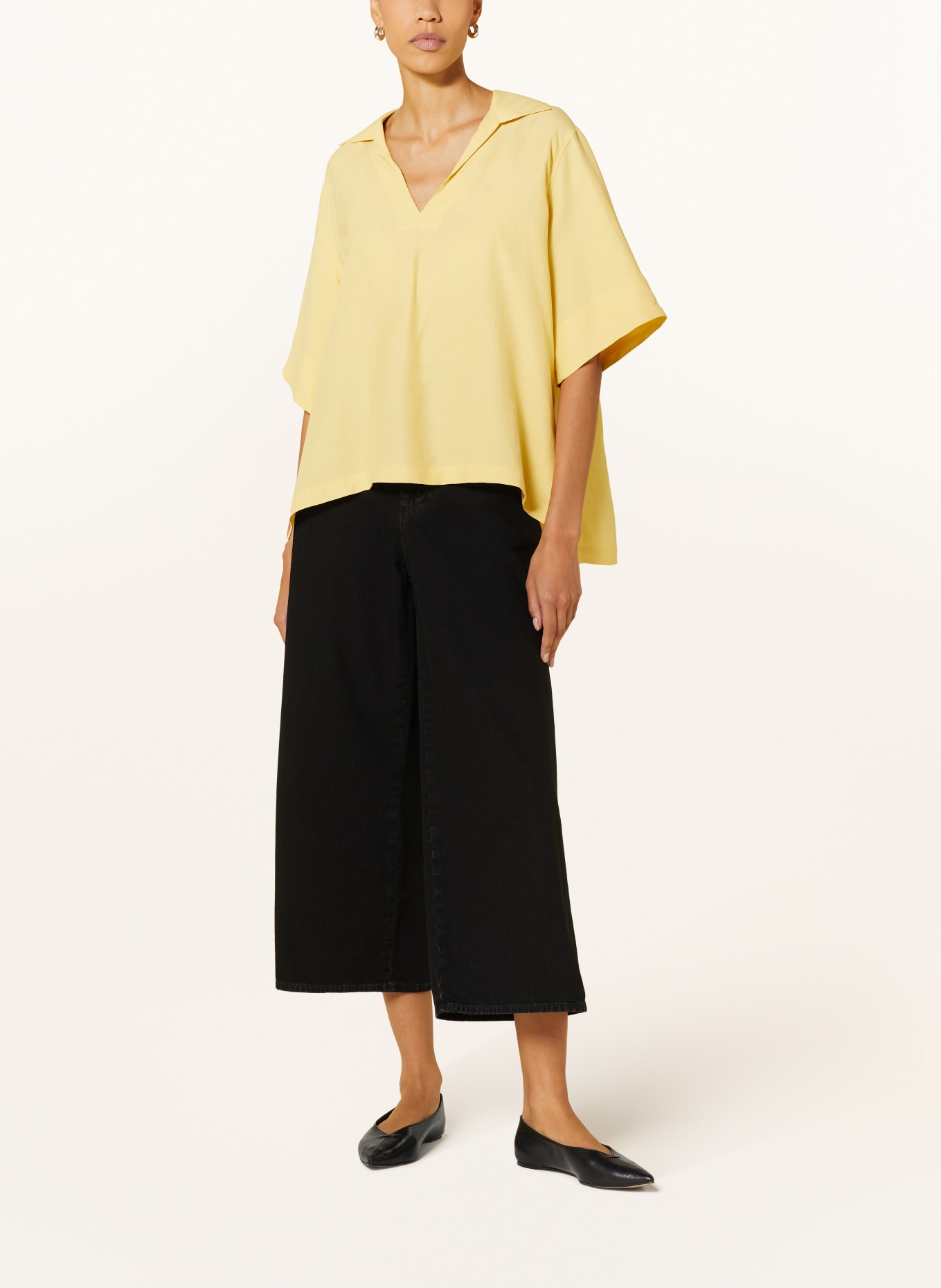 CLOSED T-shirt with linen, Color: LIGHT YELLOW (Image 2)