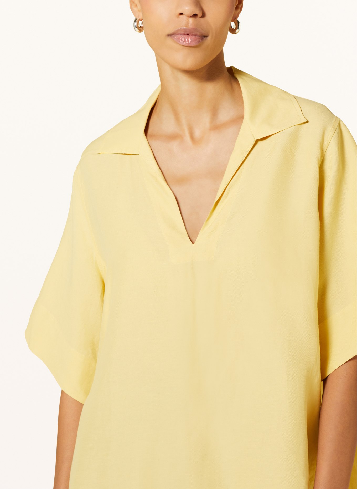 CLOSED T-shirt with linen, Color: LIGHT YELLOW (Image 4)