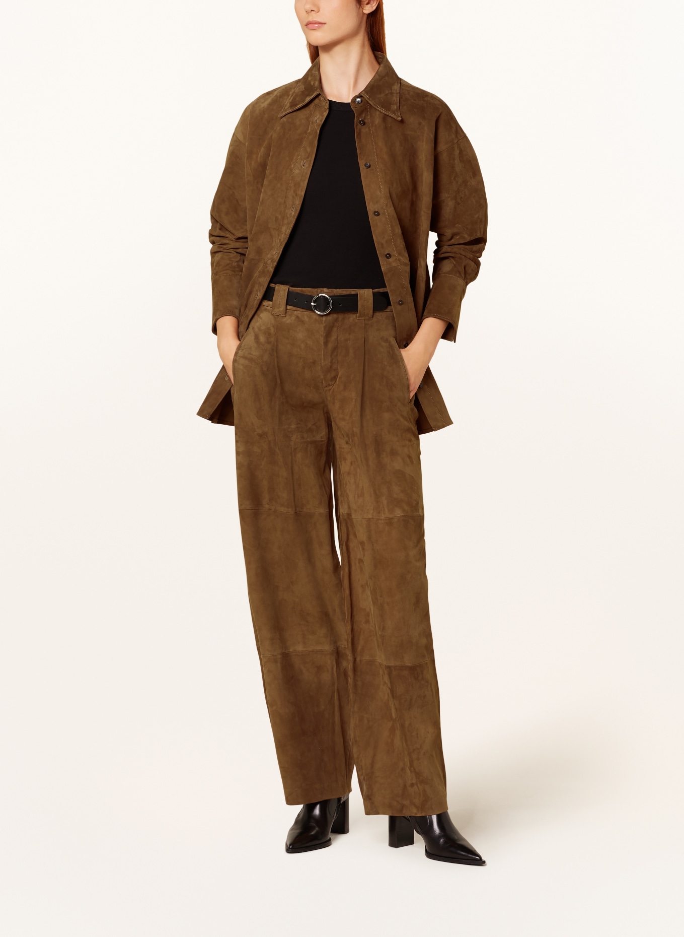 CLOSED Leather trousers WENDLYN, Color: BROWN (Image 2)