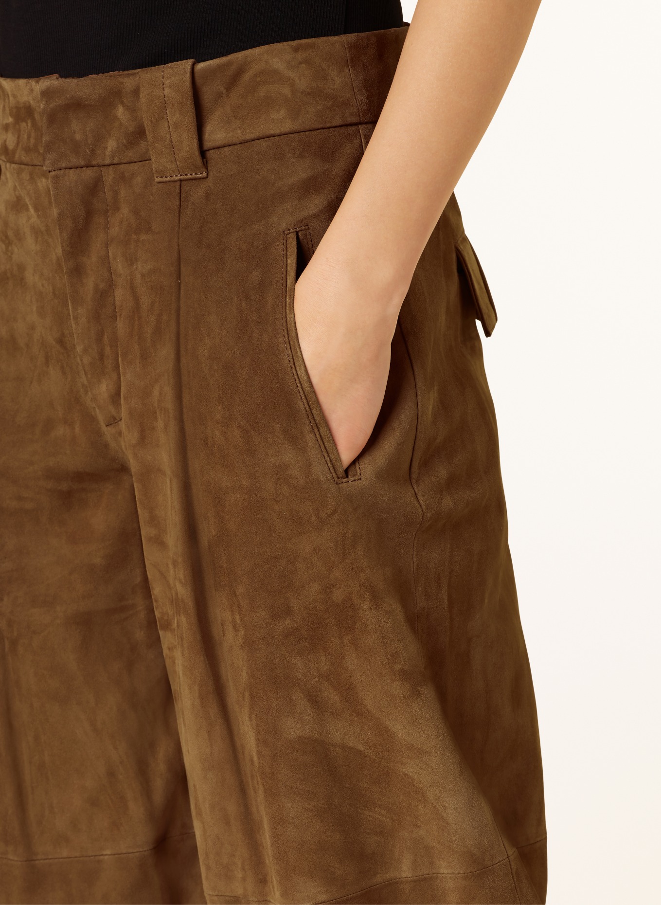 CLOSED Leather trousers WENDLYN, Color: BROWN (Image 5)