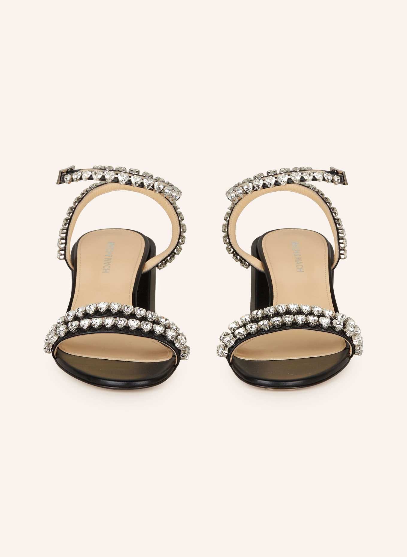 MACH & MACH Sandals AUDREY with decorative gems, Color: BLACK (Image 3)