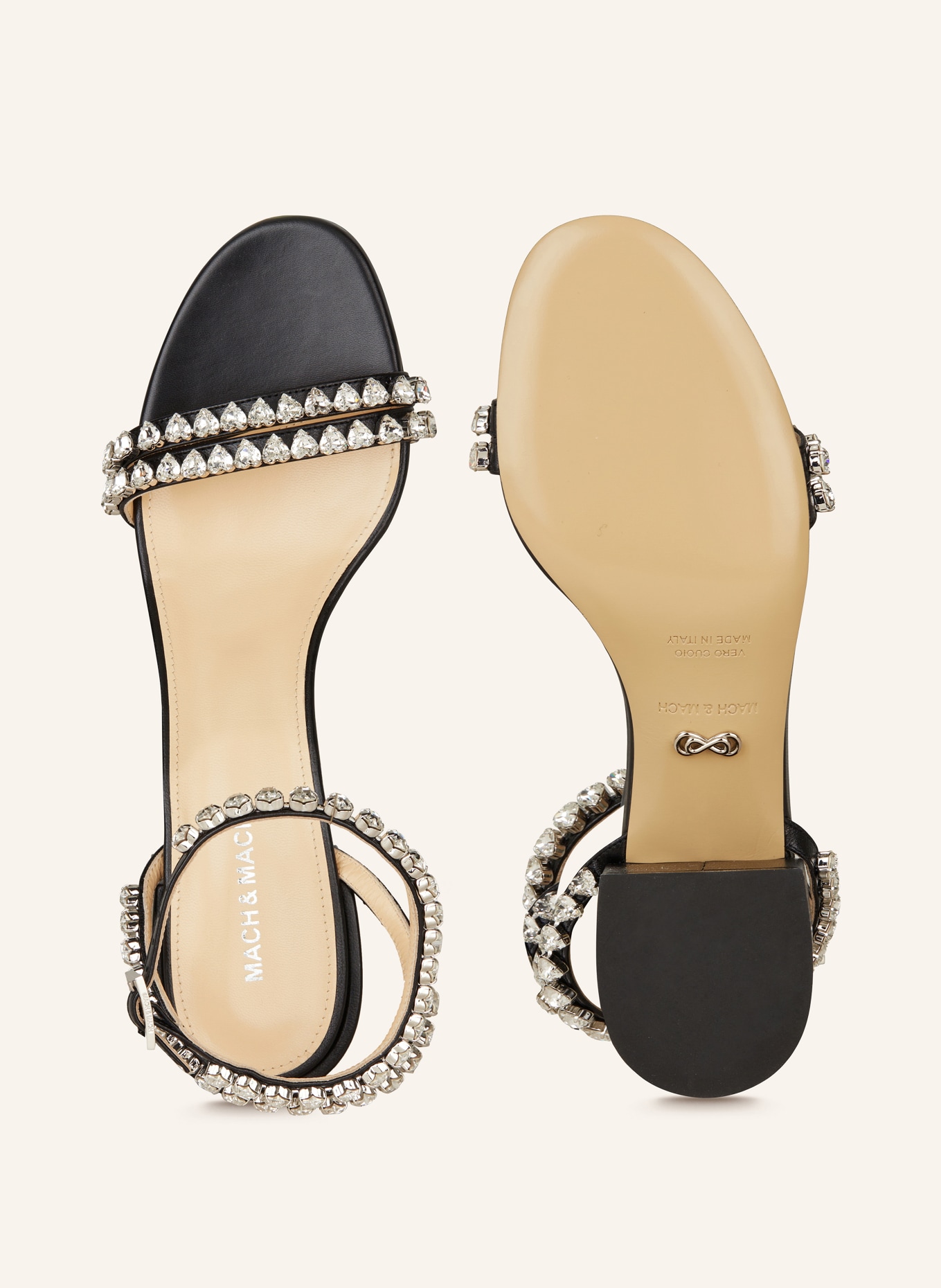 MACH & MACH Sandals AUDREY with decorative gems, Color: BLACK (Image 5)