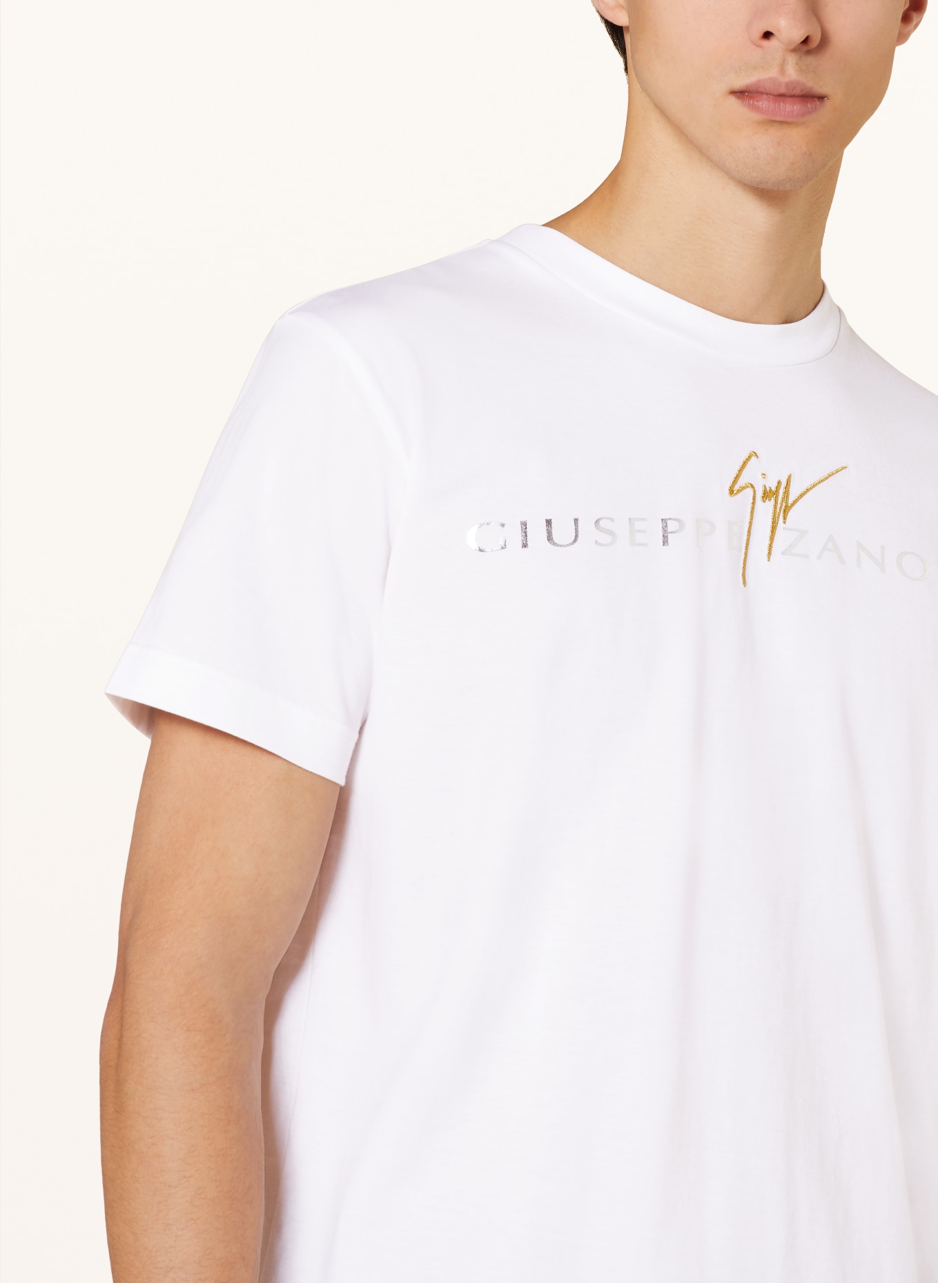 GIUSEPPE ZANOTTI DESIGN T-Shirt, Farbe: WEISS/ GOLD/ SILBER (Bild 4)