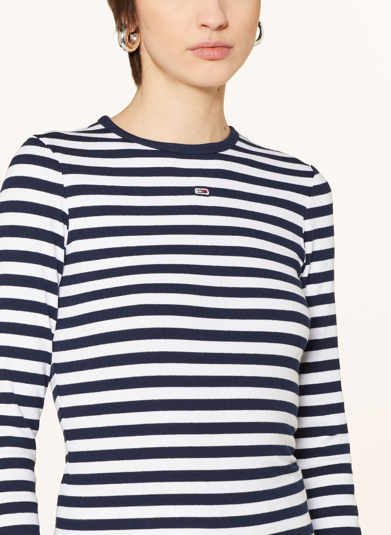 TOMMY JEANS Long sleeve shirt, Color: DARK BLUE/ WHITE (Image 4)