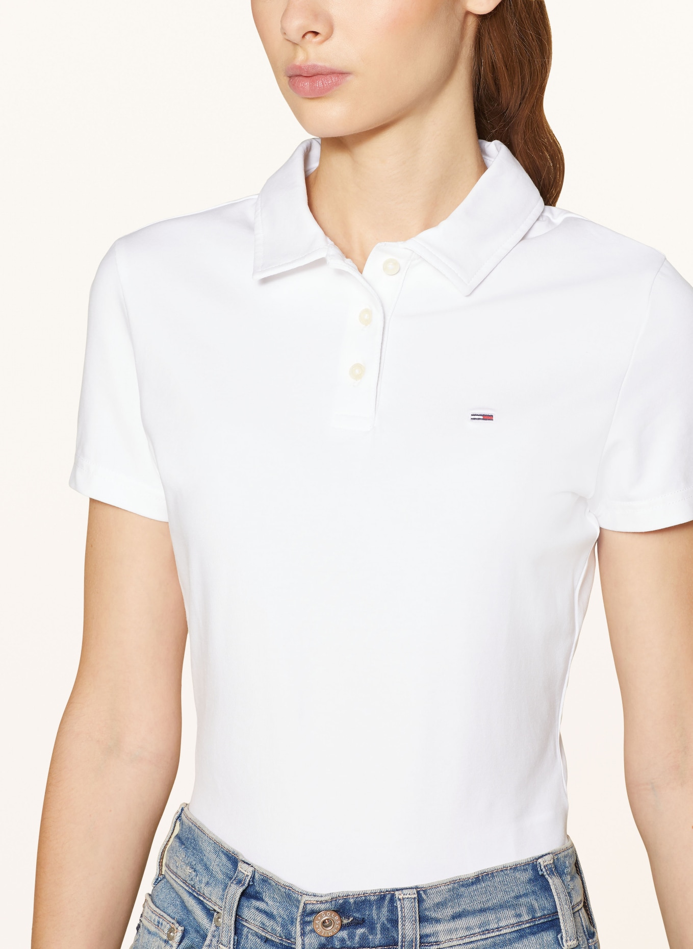 TOMMY JEANS Jersey polo shirt, Color: WHITE (Image 4)