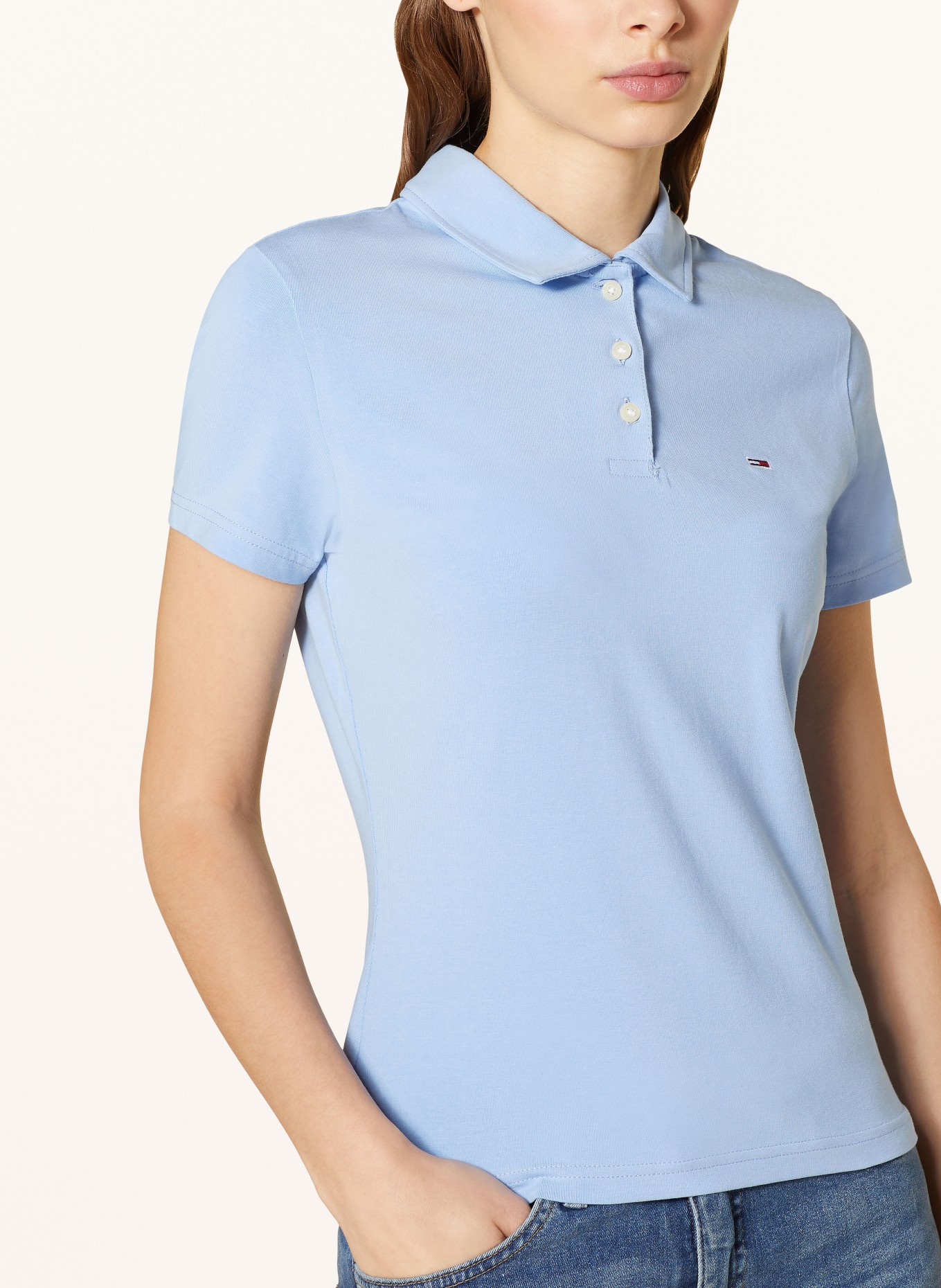 TOMMY JEANS Jersey polo shirt, Color: LIGHT BLUE (Image 4)