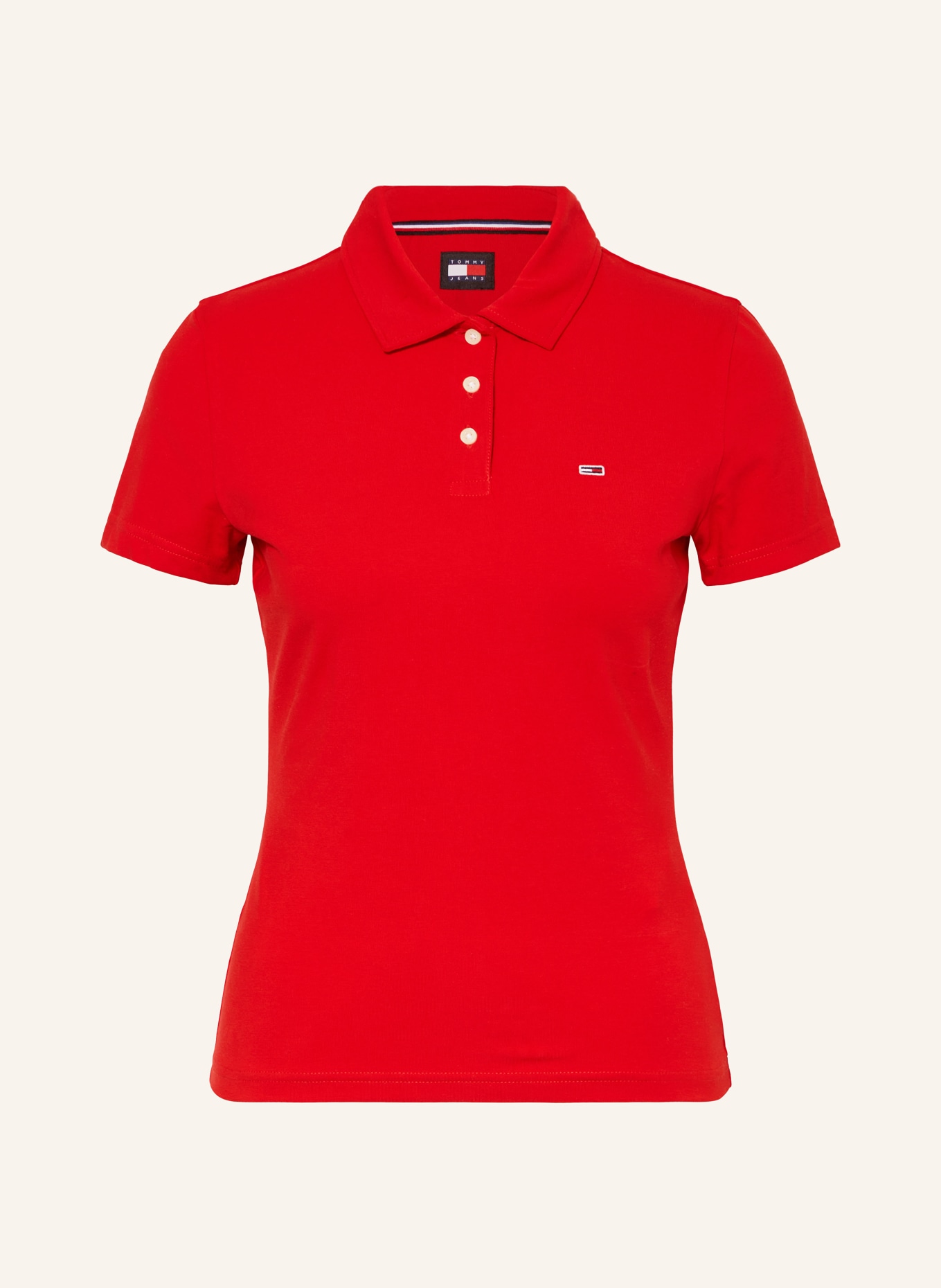 TOMMY JEANS Jersey-Poloshirt, Farbe: ROT (Bild 1)