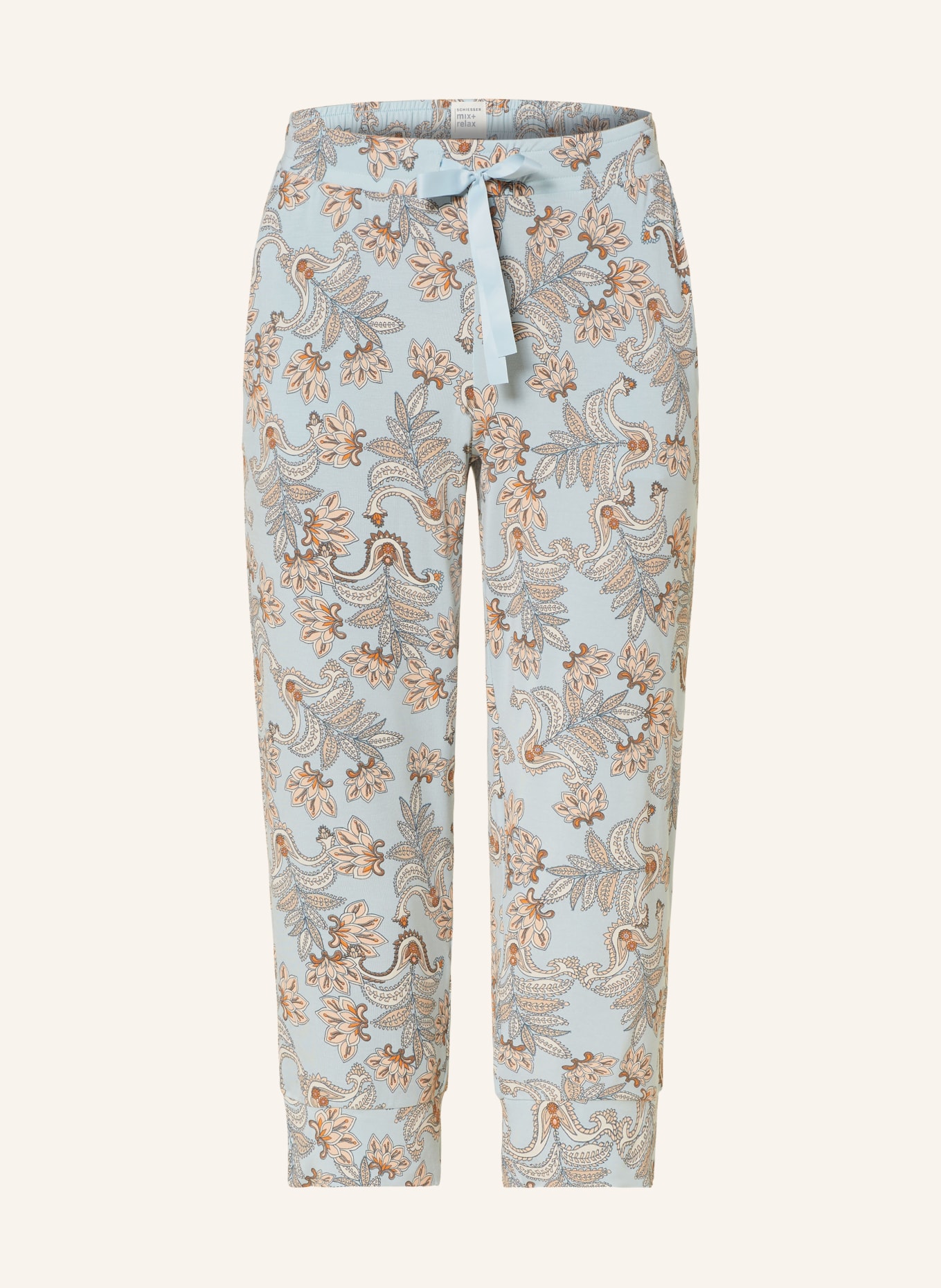 SCHIESSER Spodnie od piżamy 3/4 MIX+RELAX, Kolor: JASNONIEBIESKI/ JASNOPOMARAŃCZOWY (Obrazek 1)