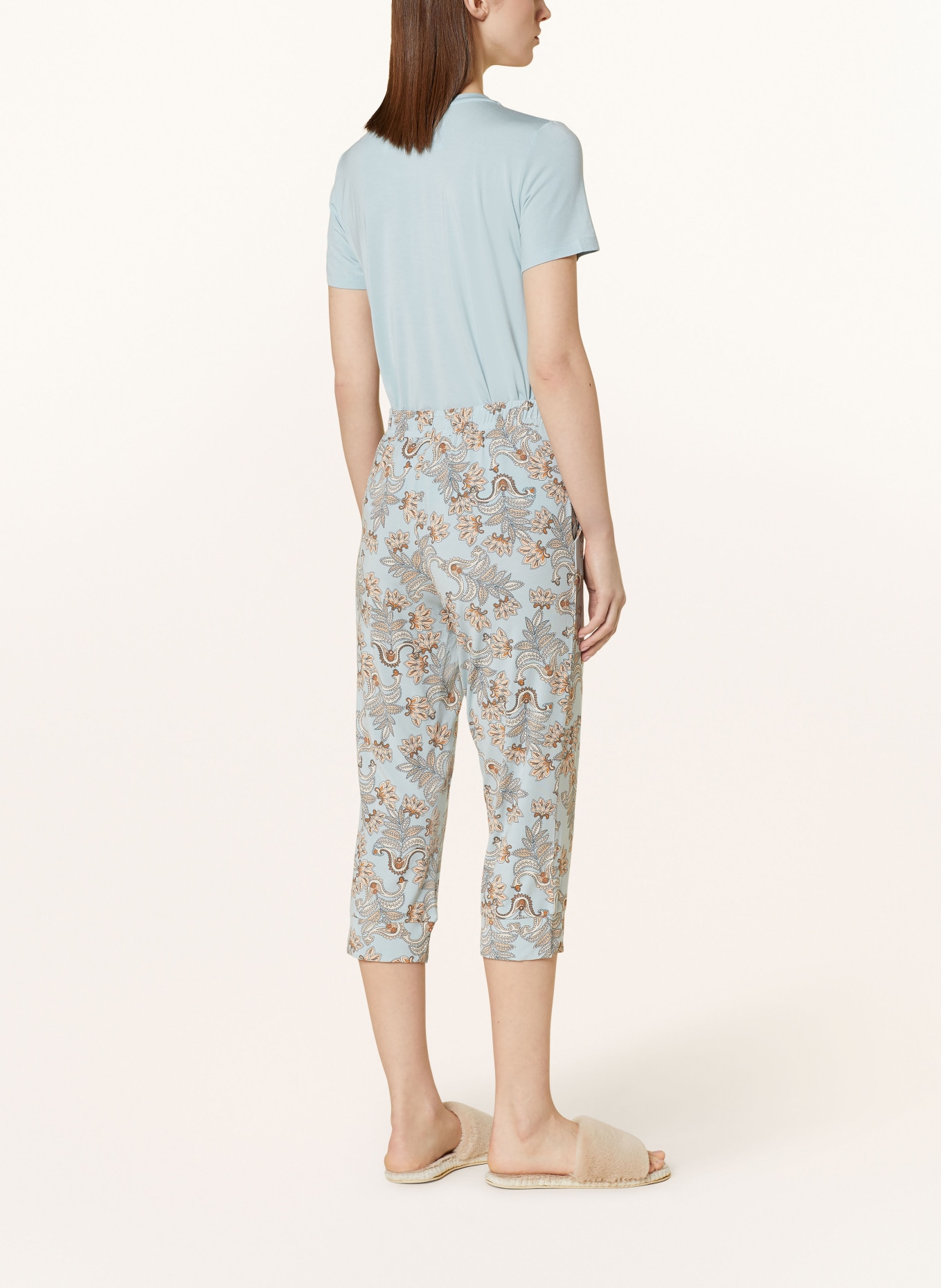 SCHIESSER 3/4 pajama pants MIX+RELAX, Color: LIGHT BLUE/ LIGHT ORANGE (Image 3)