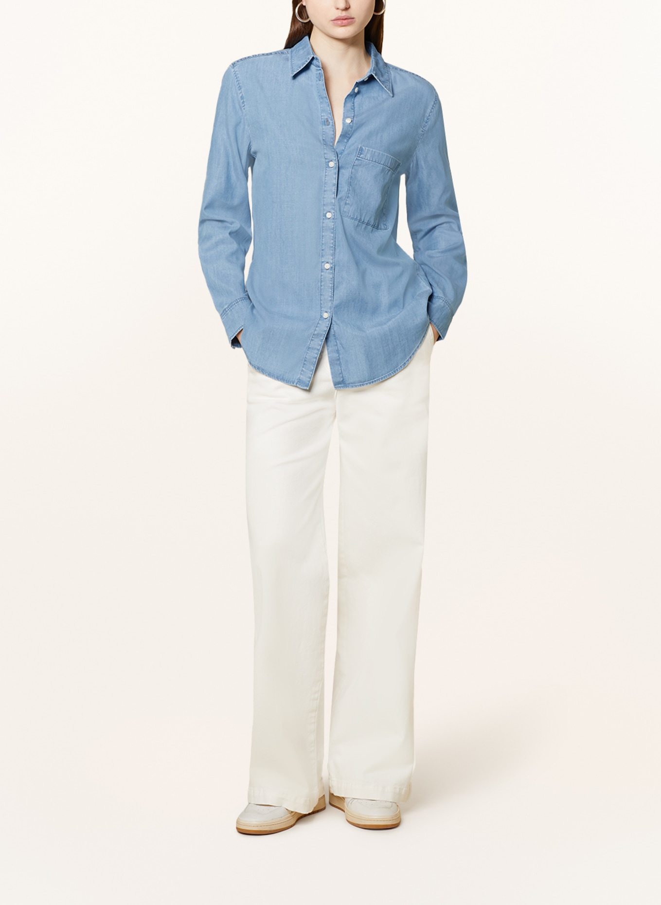 Marc O'Polo Shirt blouse in denim look, Color: LIGHT BLUE (Image 2)