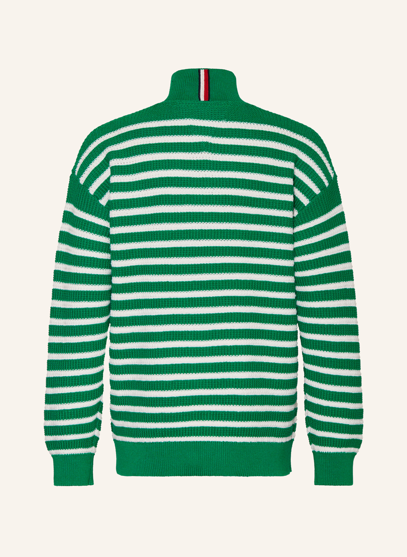 TOMMY HILFIGER Sweter typu troyer, Kolor: ZIELONY/ BIAŁY (Obrazek 2)