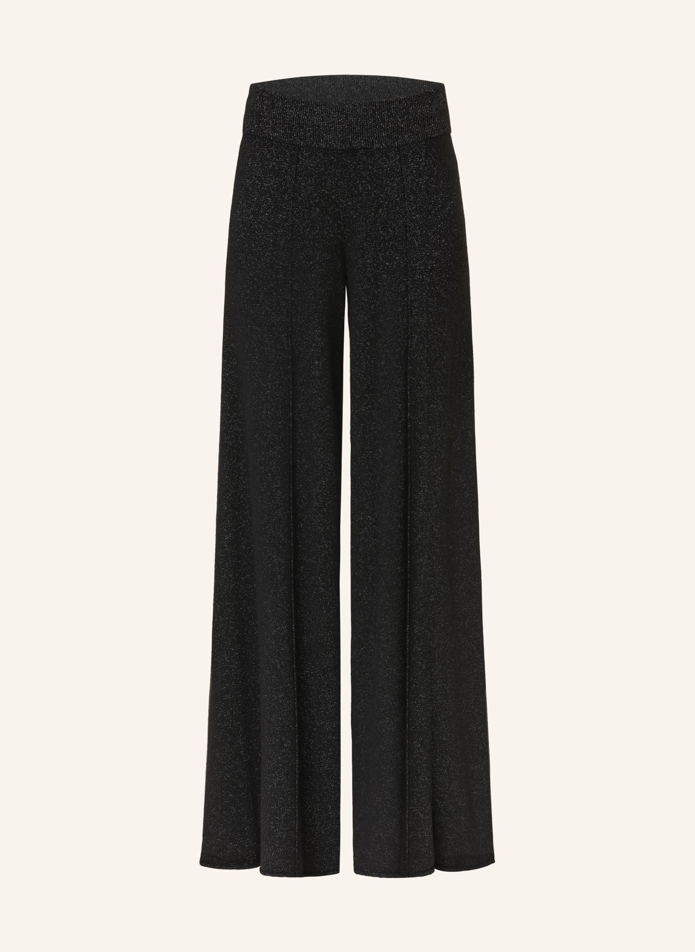 LISA YANG Knit trousers made of cashmere with glitter thread, Color: BLACK (Image 1)
