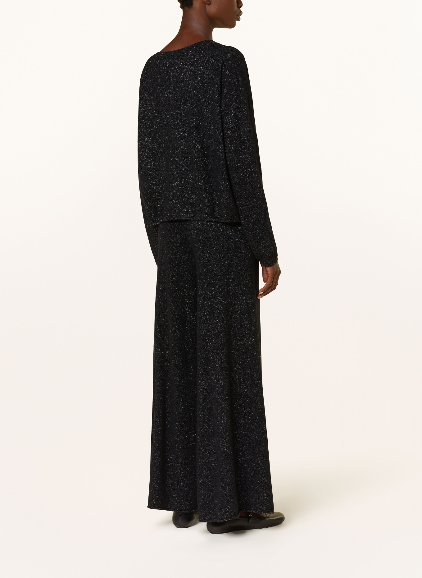 LISA YANG Knit trousers made of cashmere with glitter thread, Color: BLACK (Image 3)