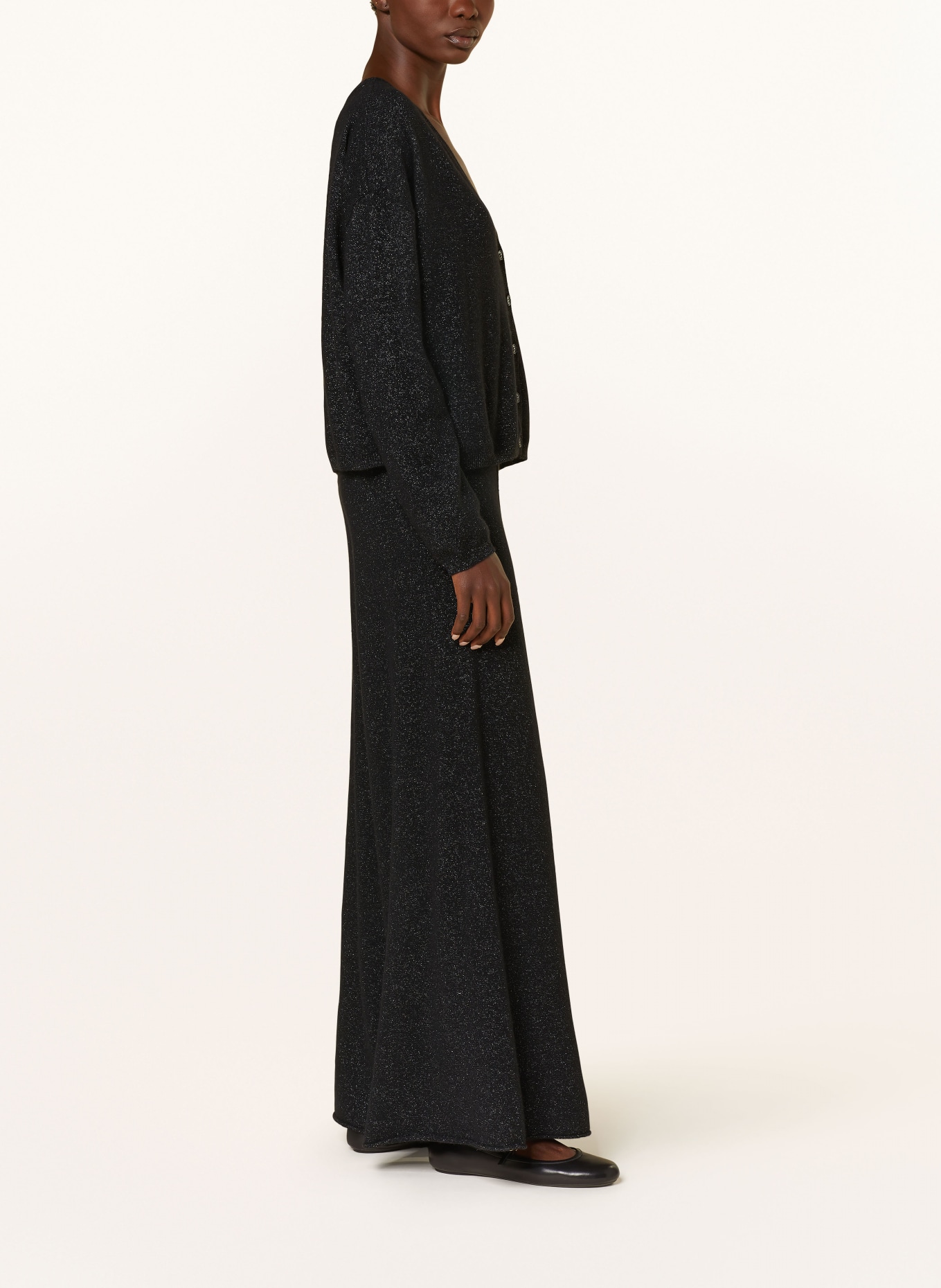 LISA YANG Strickhose aus Cashmere mit Glitzergarn, Farbe: SCHWARZ (Bild 4)