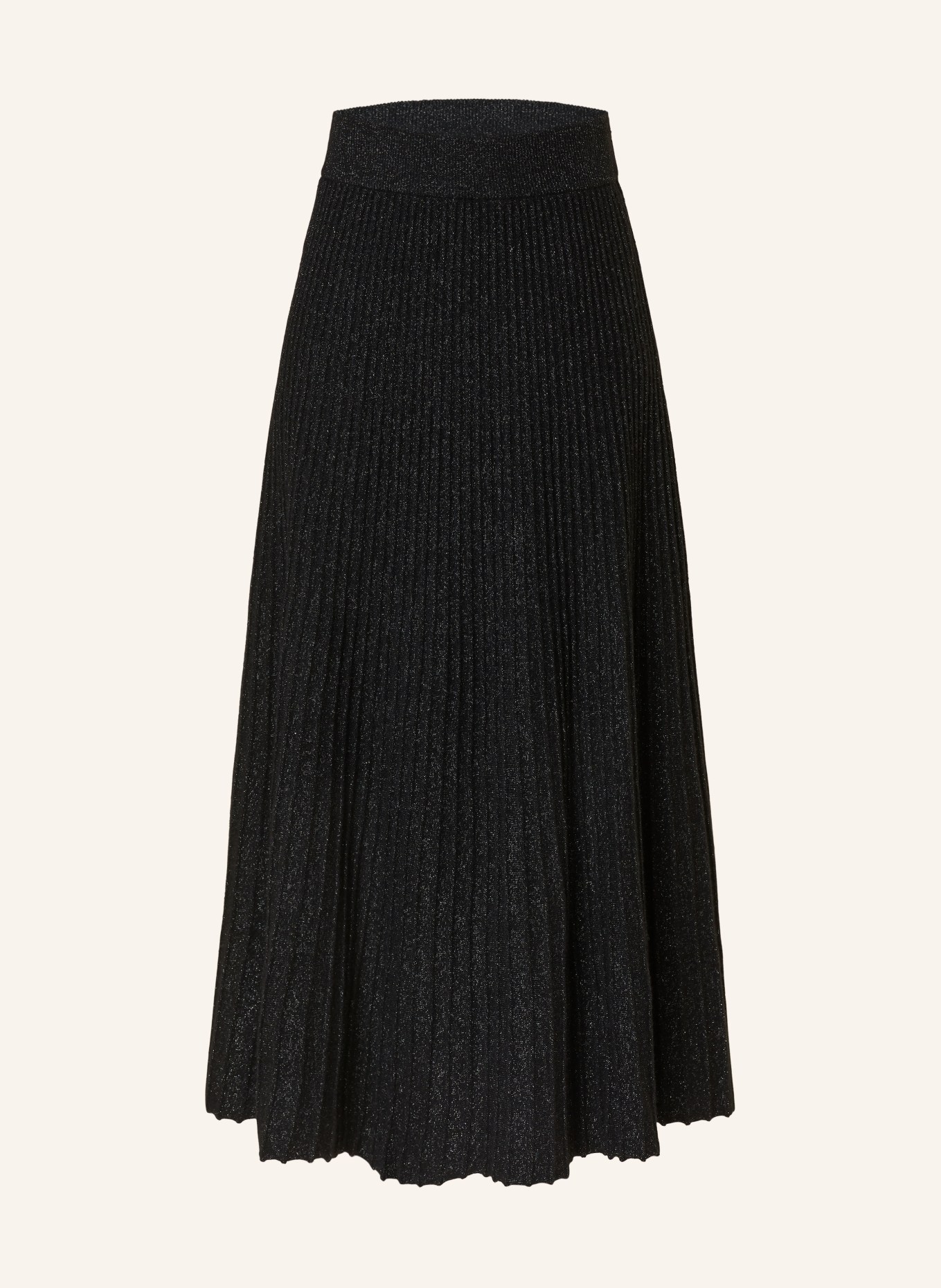 LISA YANG Strickrock aus Cashmere mit Plissees, Farbe: SCHWARZ (Bild 1)
