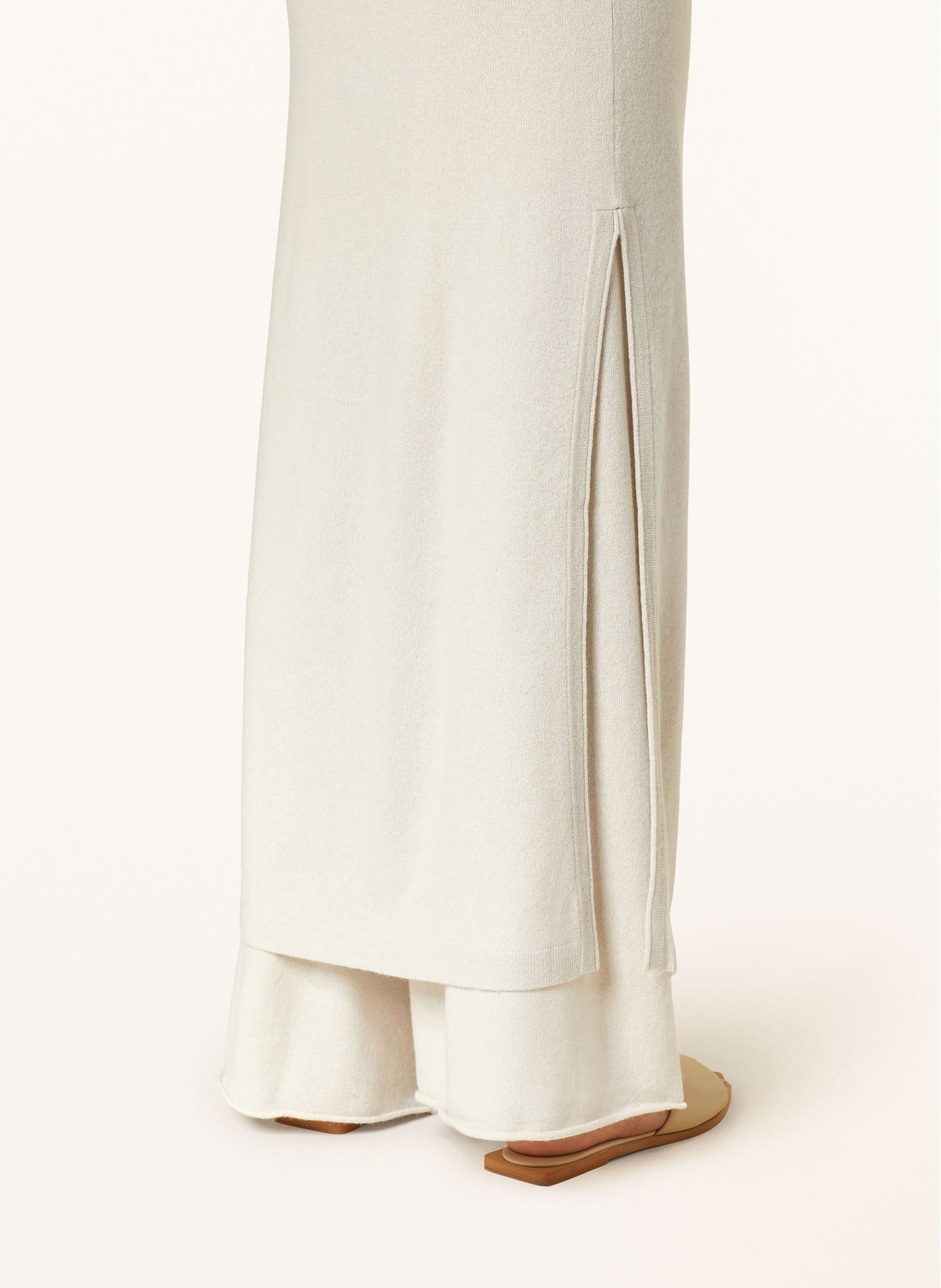 LISA YANG Sukienka dzianinowa z kaszmiru z błyszczącą przędzą, Kolor: KREMOWY (Obrazek 4)
