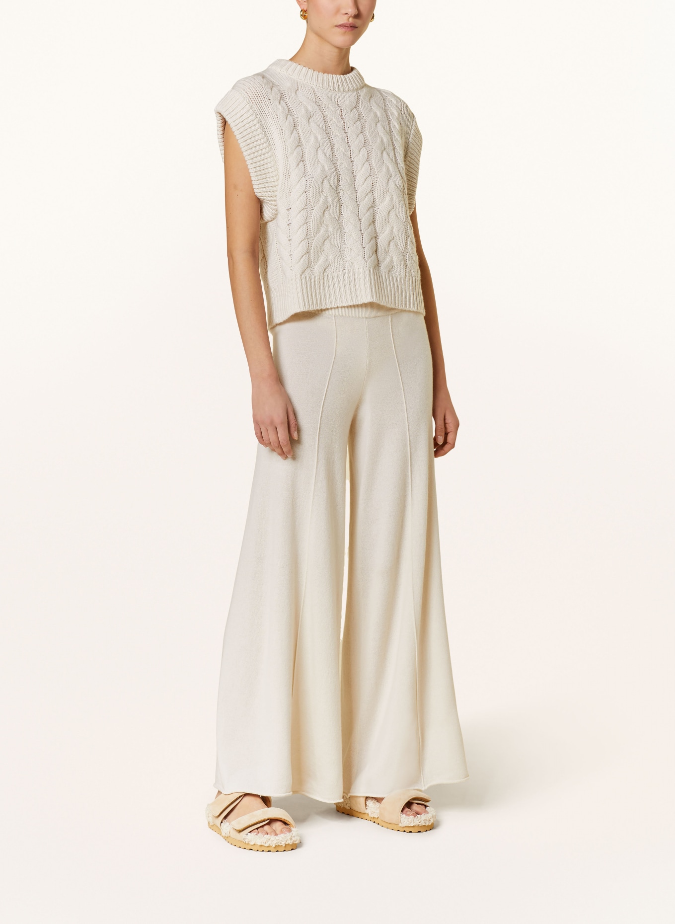 LISA YANG Knit trousers in cashmere, Color: CREAM (Image 2)