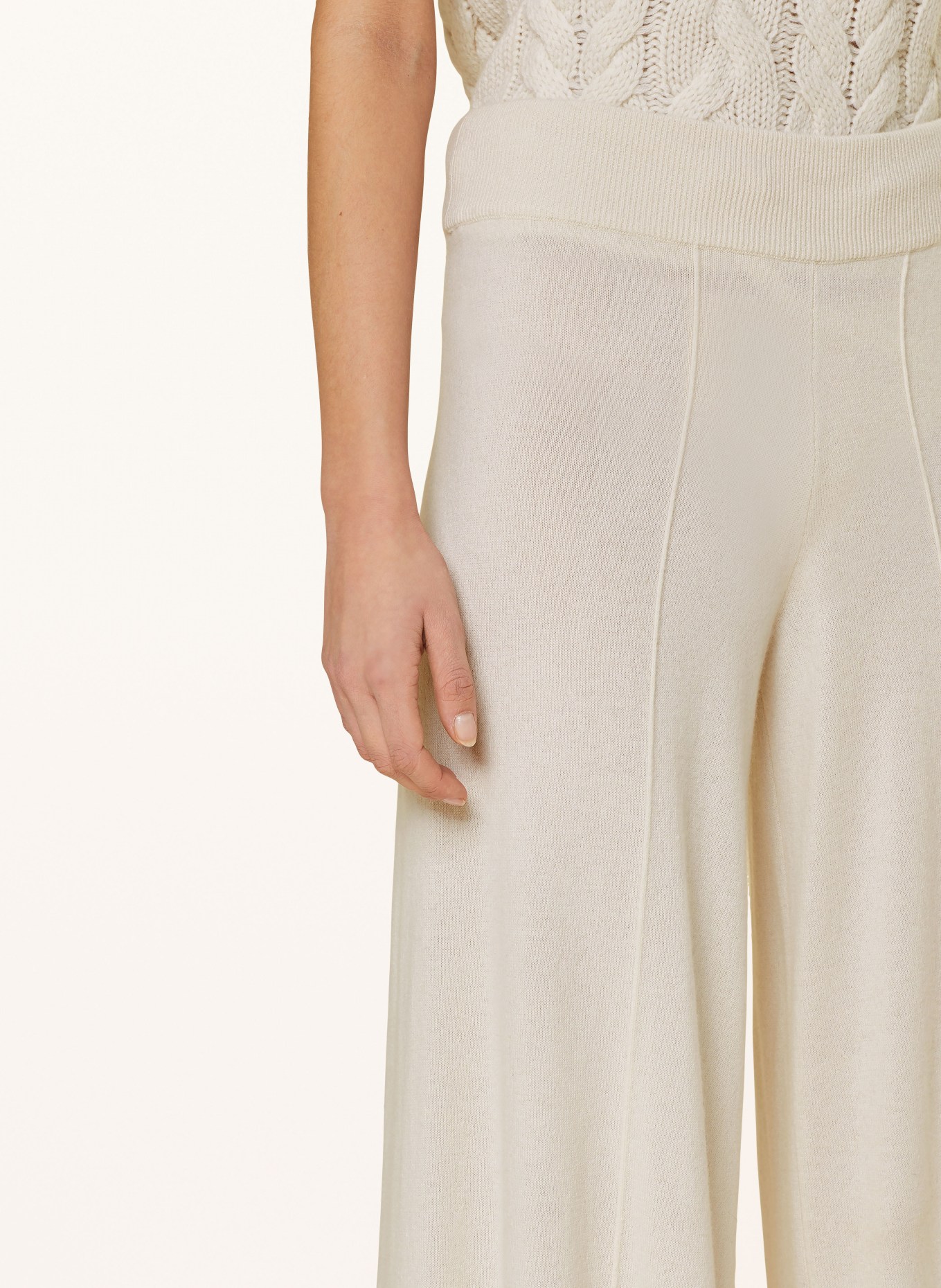 LISA YANG Knit trousers in cashmere, Color: CREAM (Image 5)