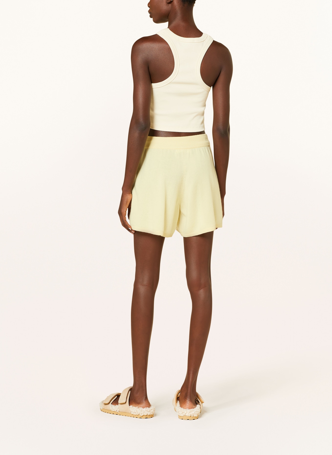 LISA YANG Cashmere shorts, Color: LIGHT YELLOW (Image 3)