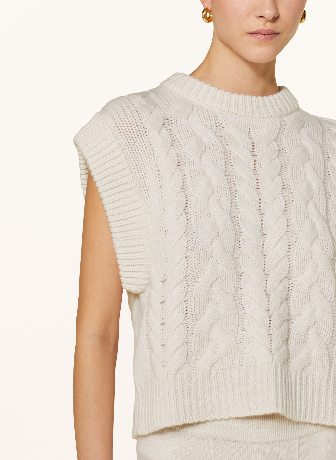 LISA YANG Cashmere sweater vest, Color: CREAM (Image 4)