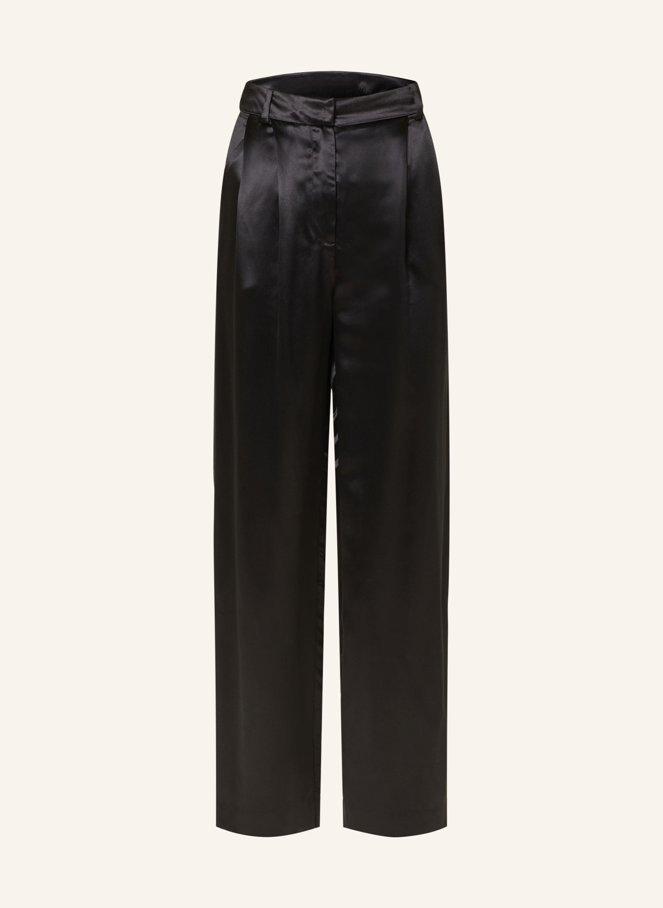 LOULOU STUDIO Wide leg trousers VIONE with silk, Color: BLACK (Image 1)