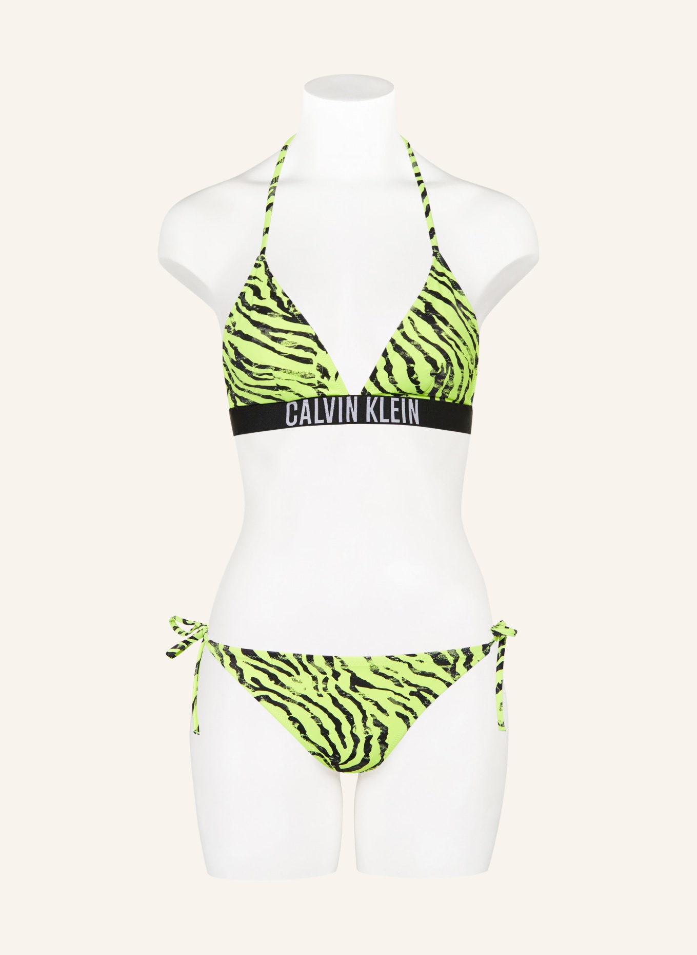 Calvin Klein Triangle bikini bottoms, Color: NEON YELLOW/ BLACK (Image 2)