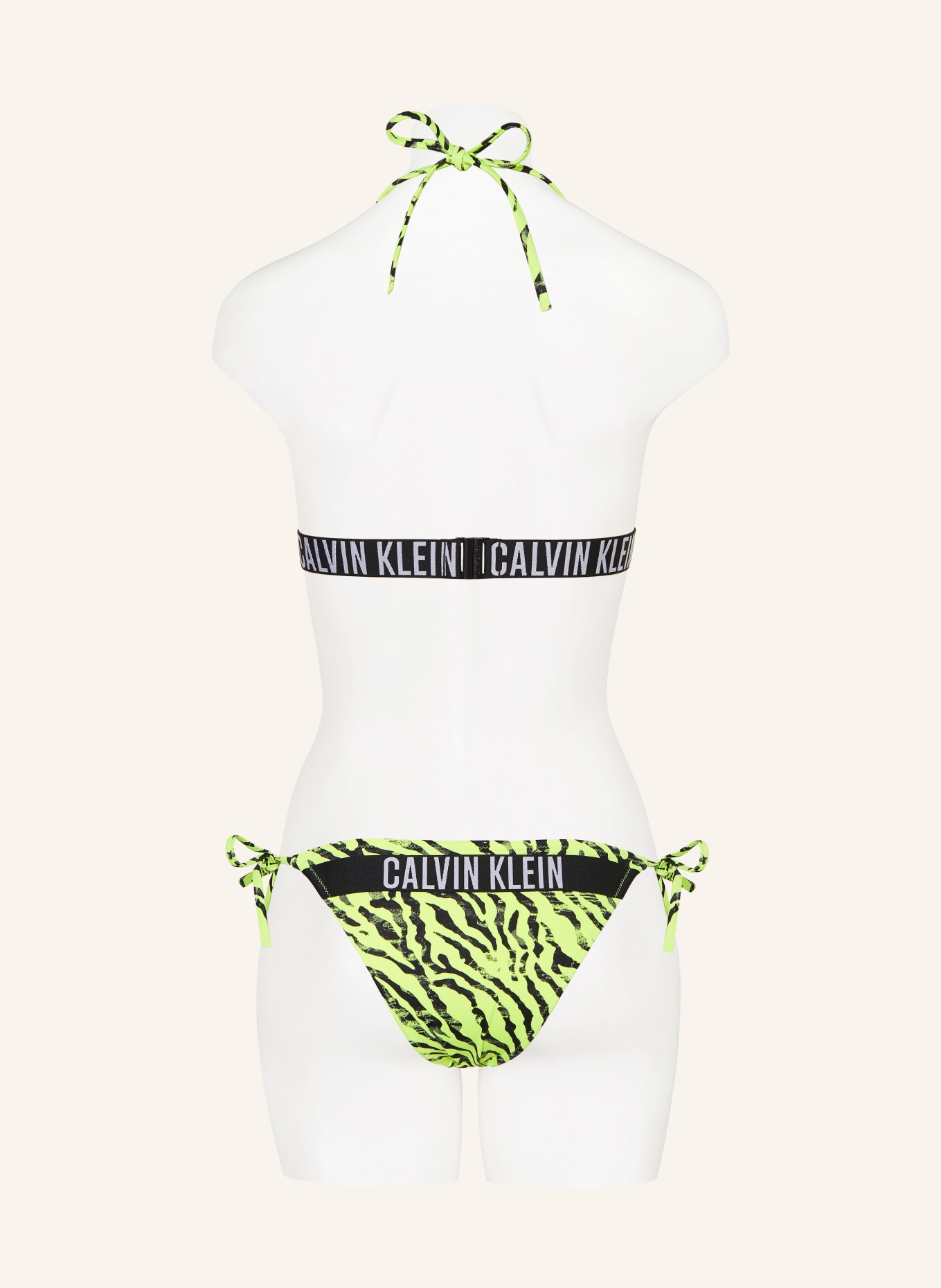 Calvin Klein Triangle bikini top, Color: NEON YELLOW/ BLACK (Image 3)