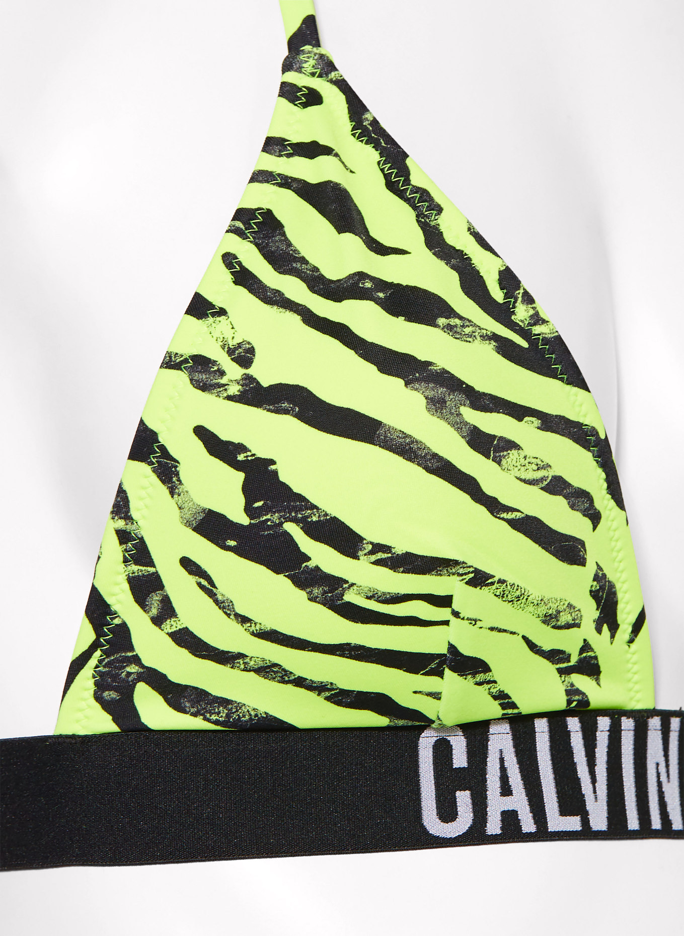 Calvin Klein Triangle bikini top, Color: NEON YELLOW/ BLACK (Image 4)