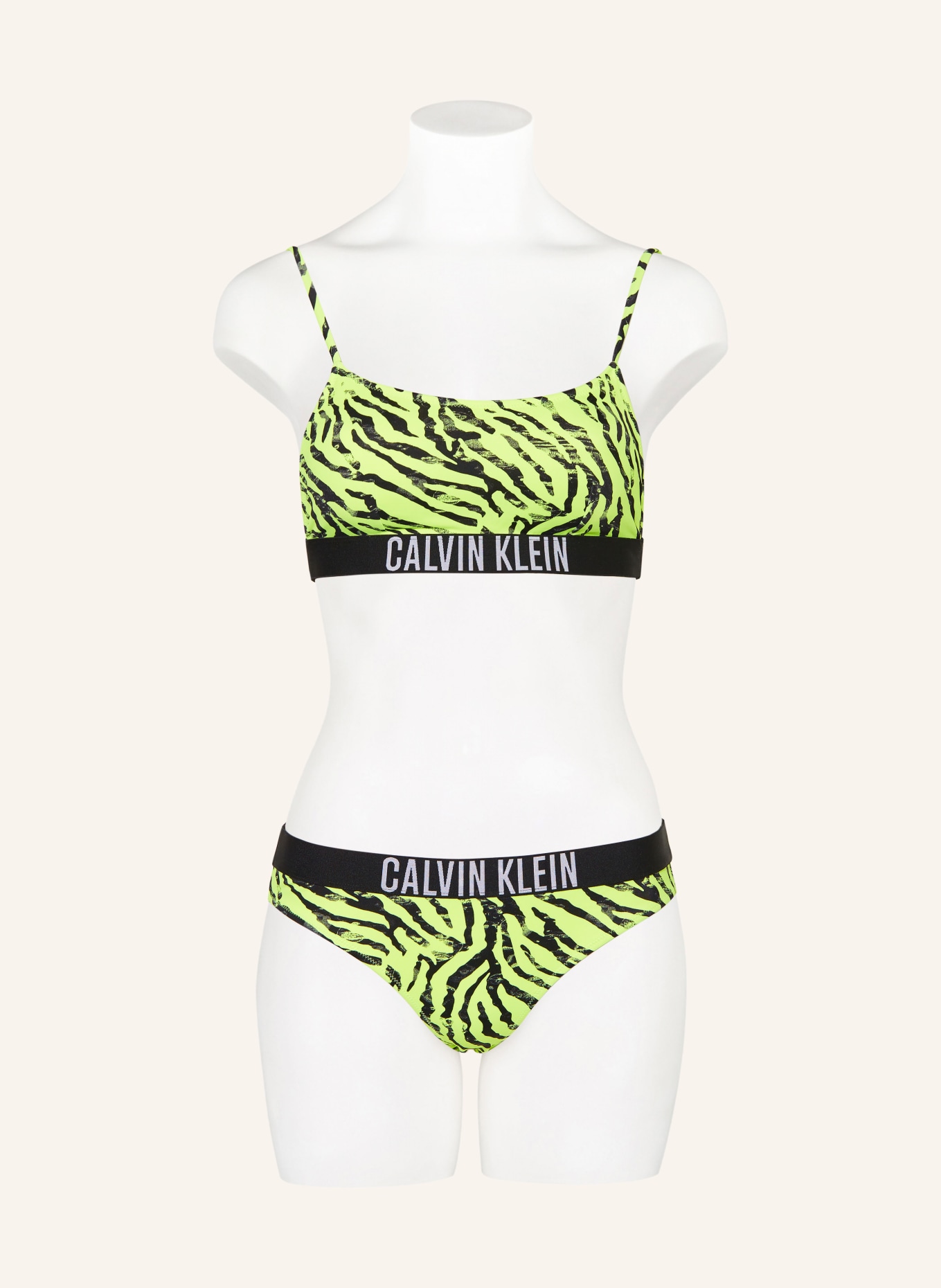 Calvin Klein Bralette bikini top, Color: NEON YELLOW/ BLACK (Image 2)