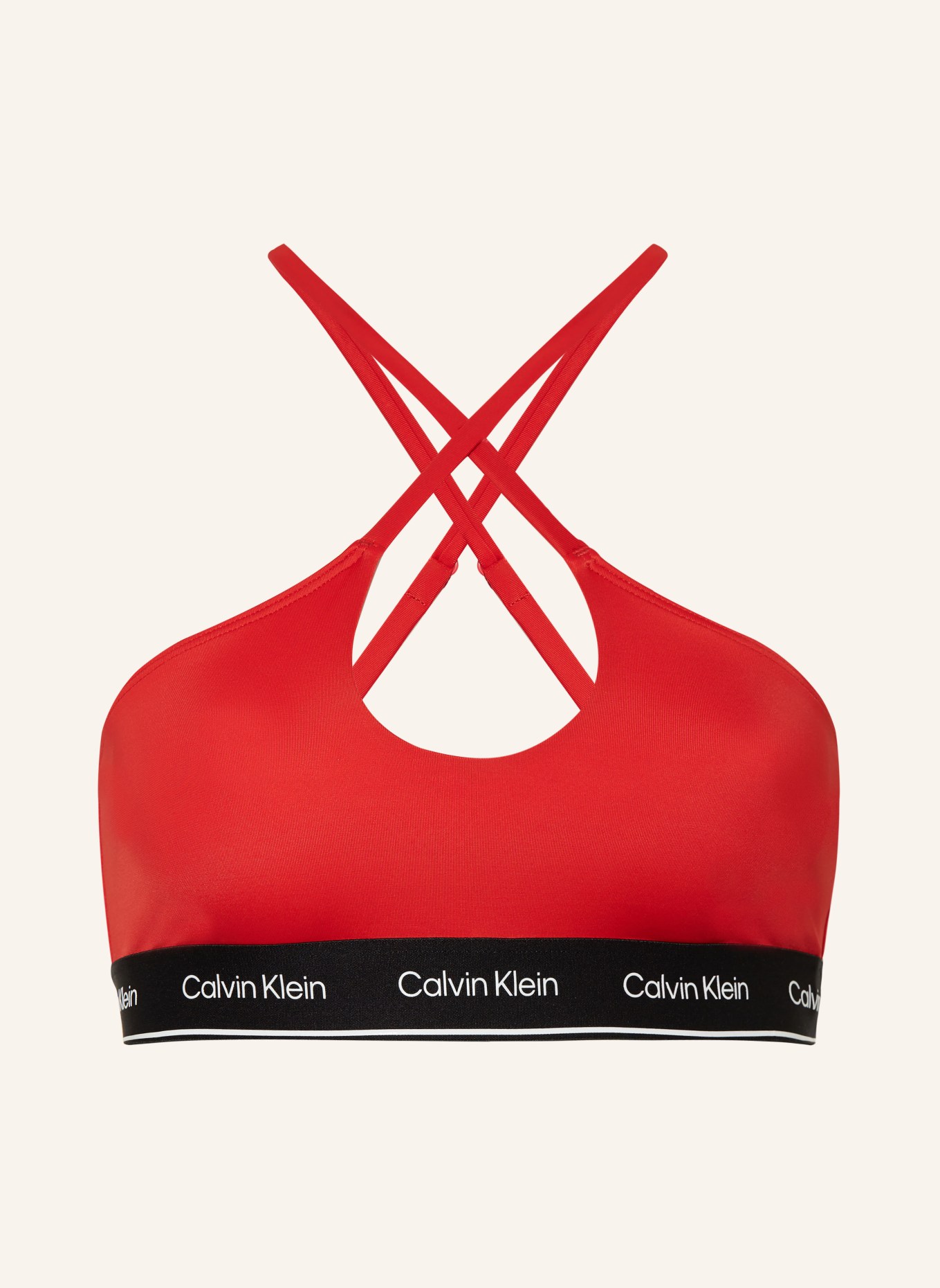 Calvin Klein Bralette horní díl bikin CK META LEGACY, Barva: ČERVENÁ/ ČERNÁ (Obrázek 1)