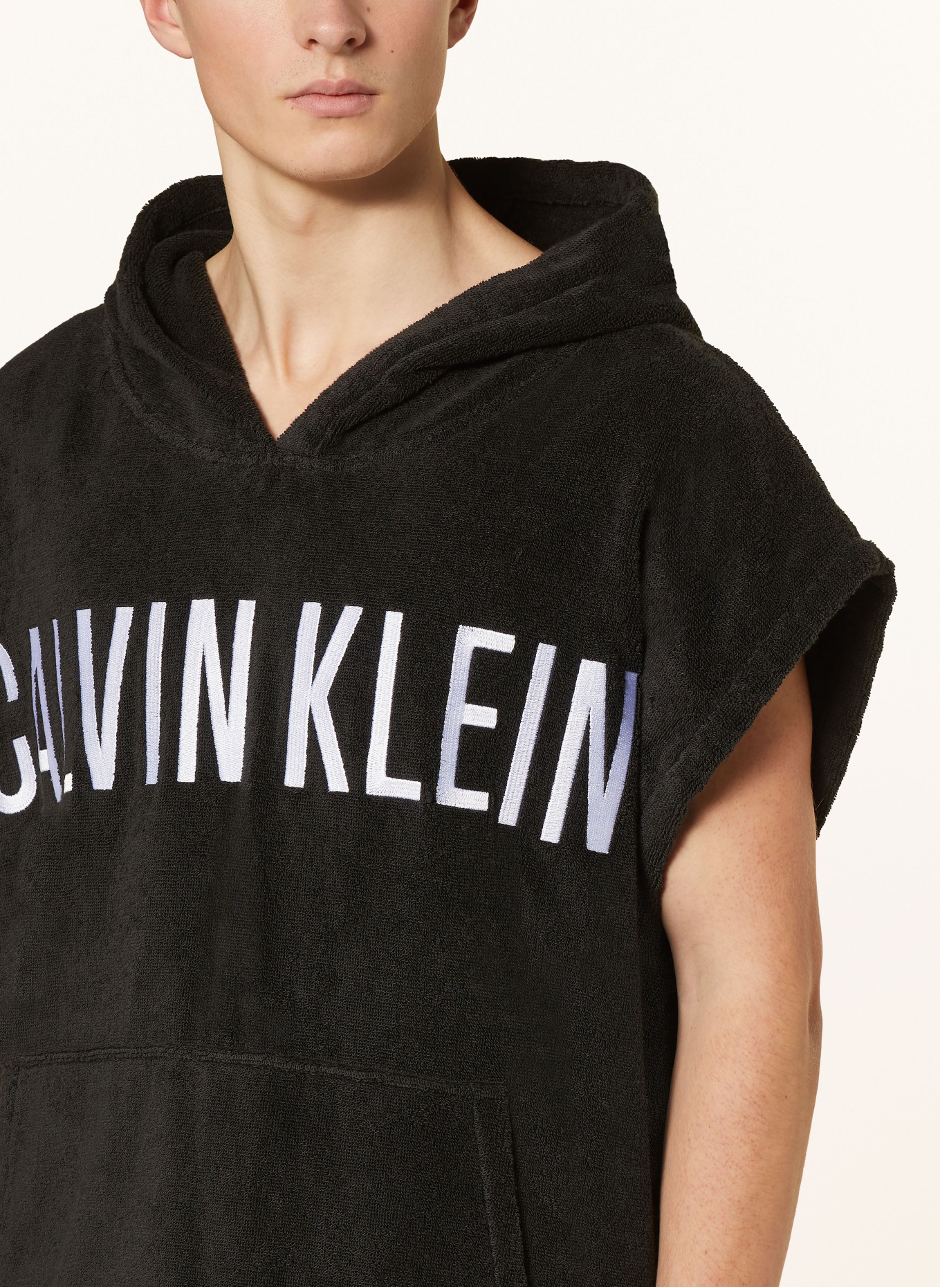 Calvin Klein Frottee-Hoodie, Farbe: SCHWARZ/ WEISS (Bild 5)
