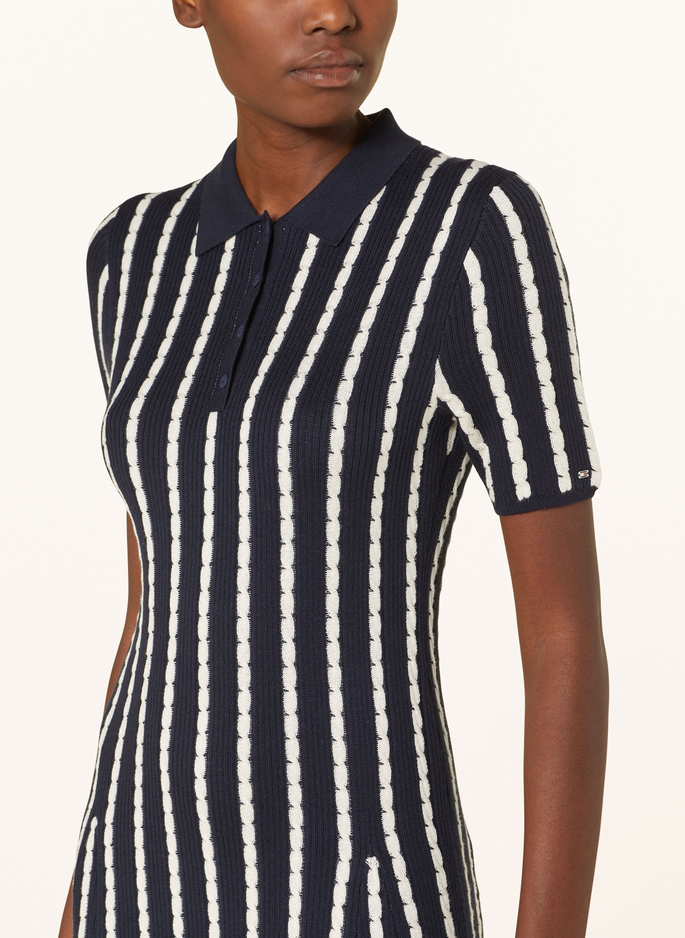 TOMMY HILFIGER Knitted polo dress, Color: DARK BLUE/ WHITE (Image 4)