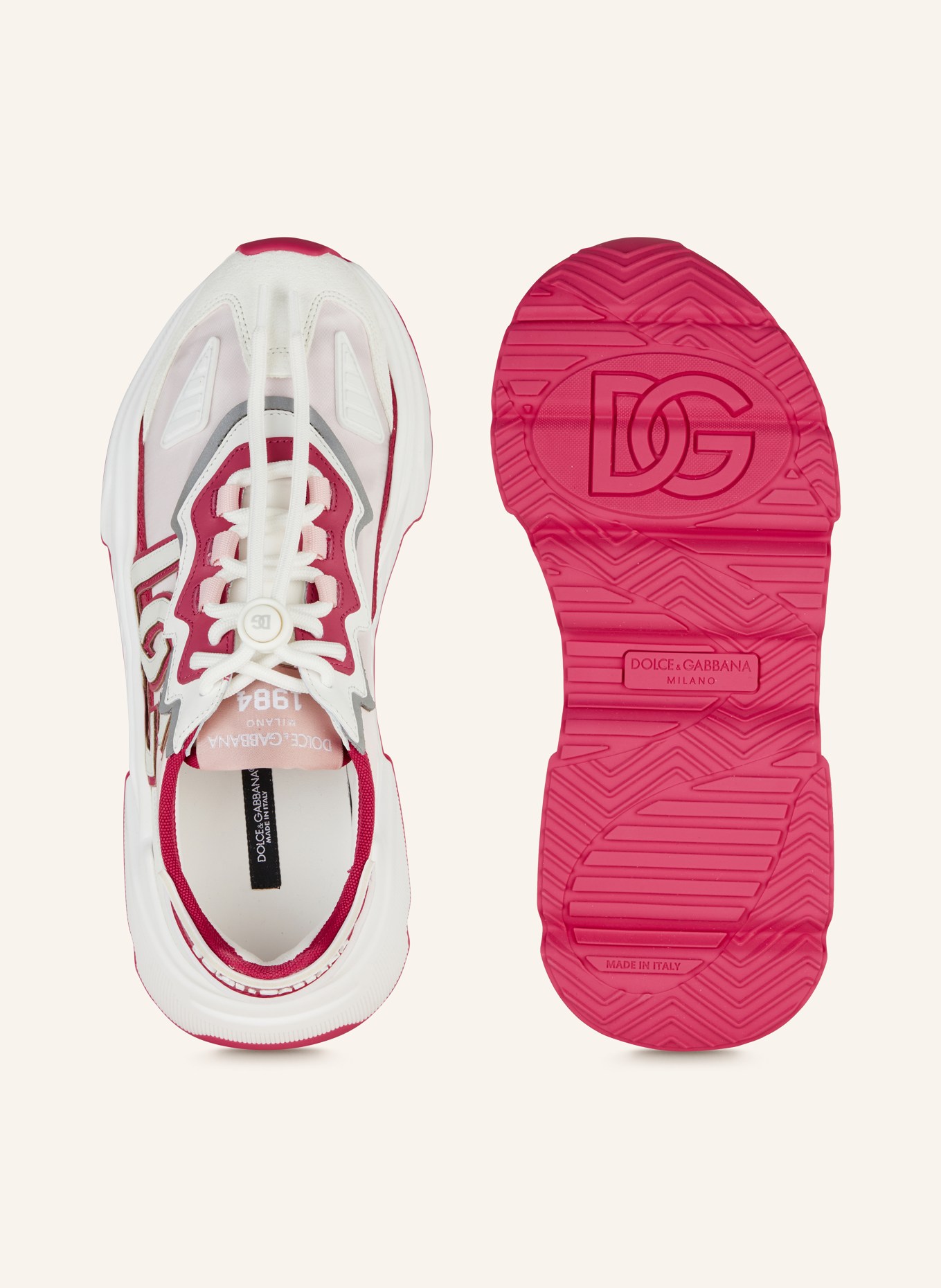 DOLCE & GABBANA Sneakers DAYMASTER, Color: WHITE/ LIGHT PINK/ PINK (Image 5)