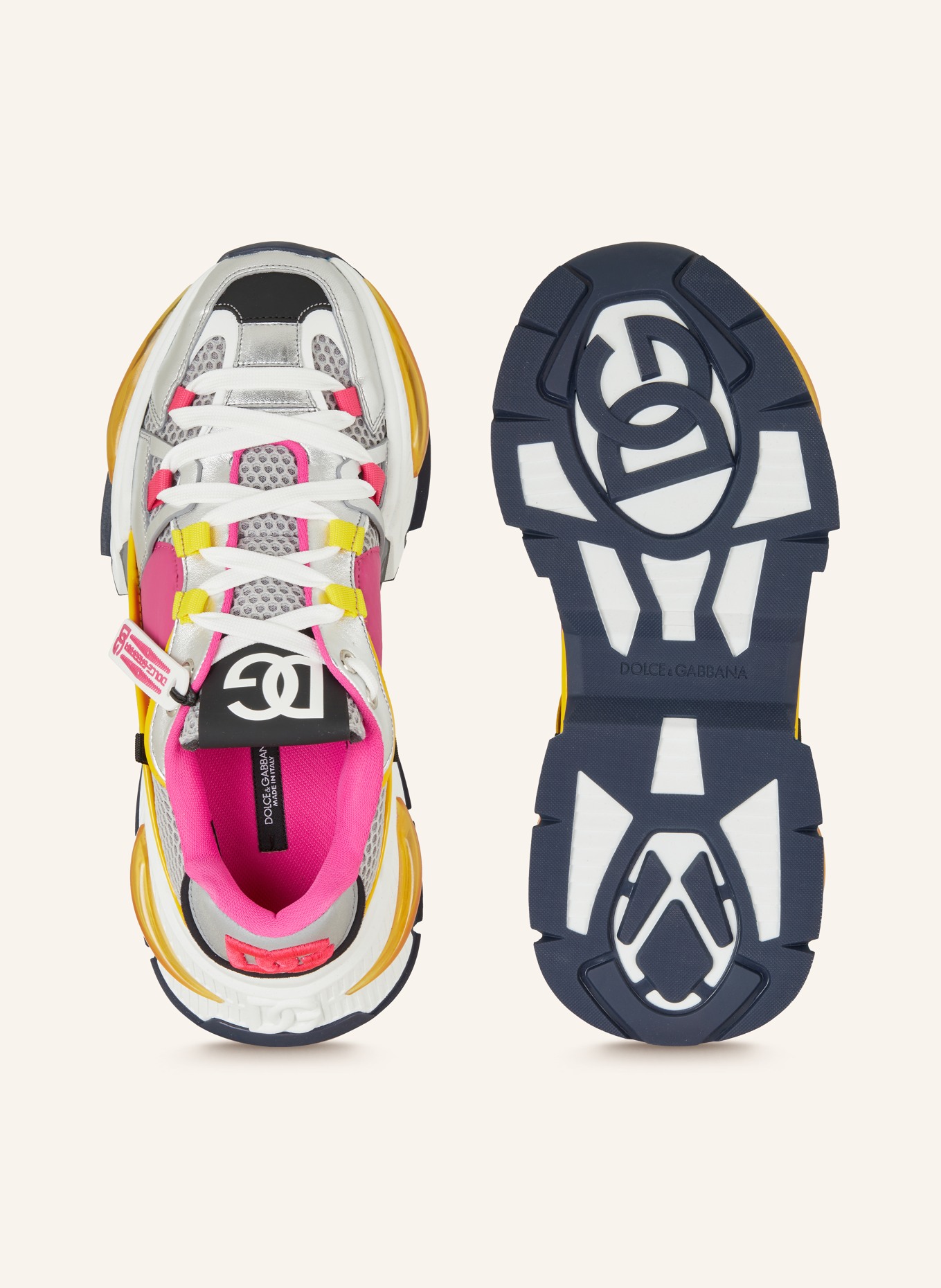 DOLCE & GABBANA Sneakers AIRMASTER, Farbe: SILBER/ PINK/ GELB (Bild 5)