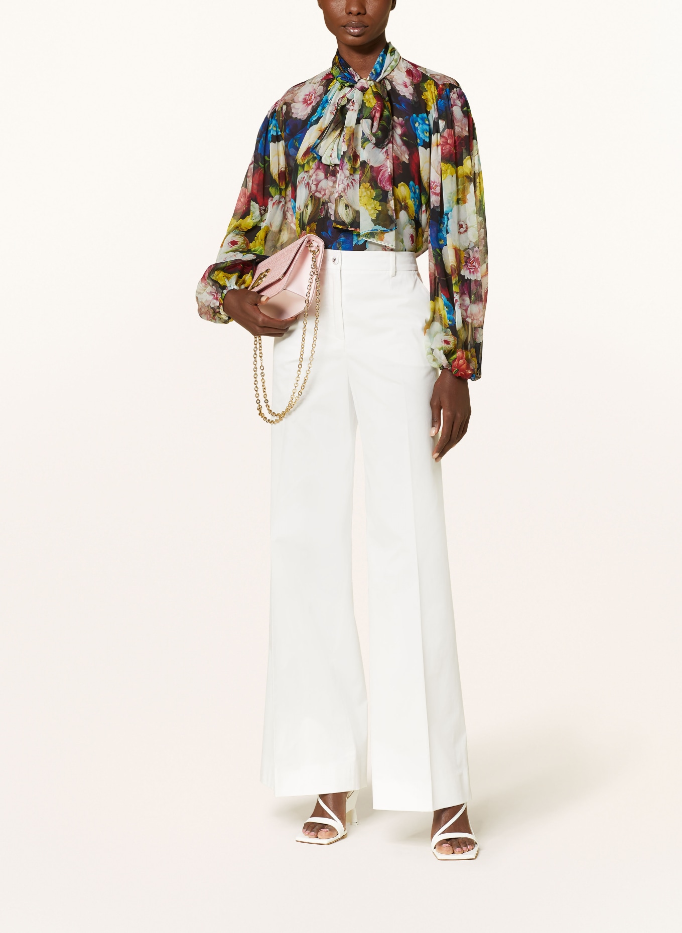 DOLCE & GABBANA Wide leg trousers, Color: WHITE (Image 2)