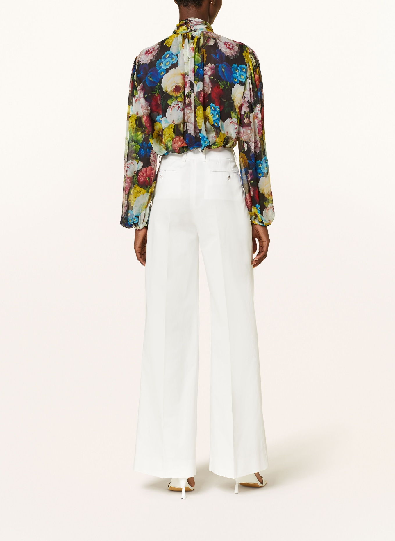 DOLCE & GABBANA Wide leg trousers, Color: WHITE (Image 3)