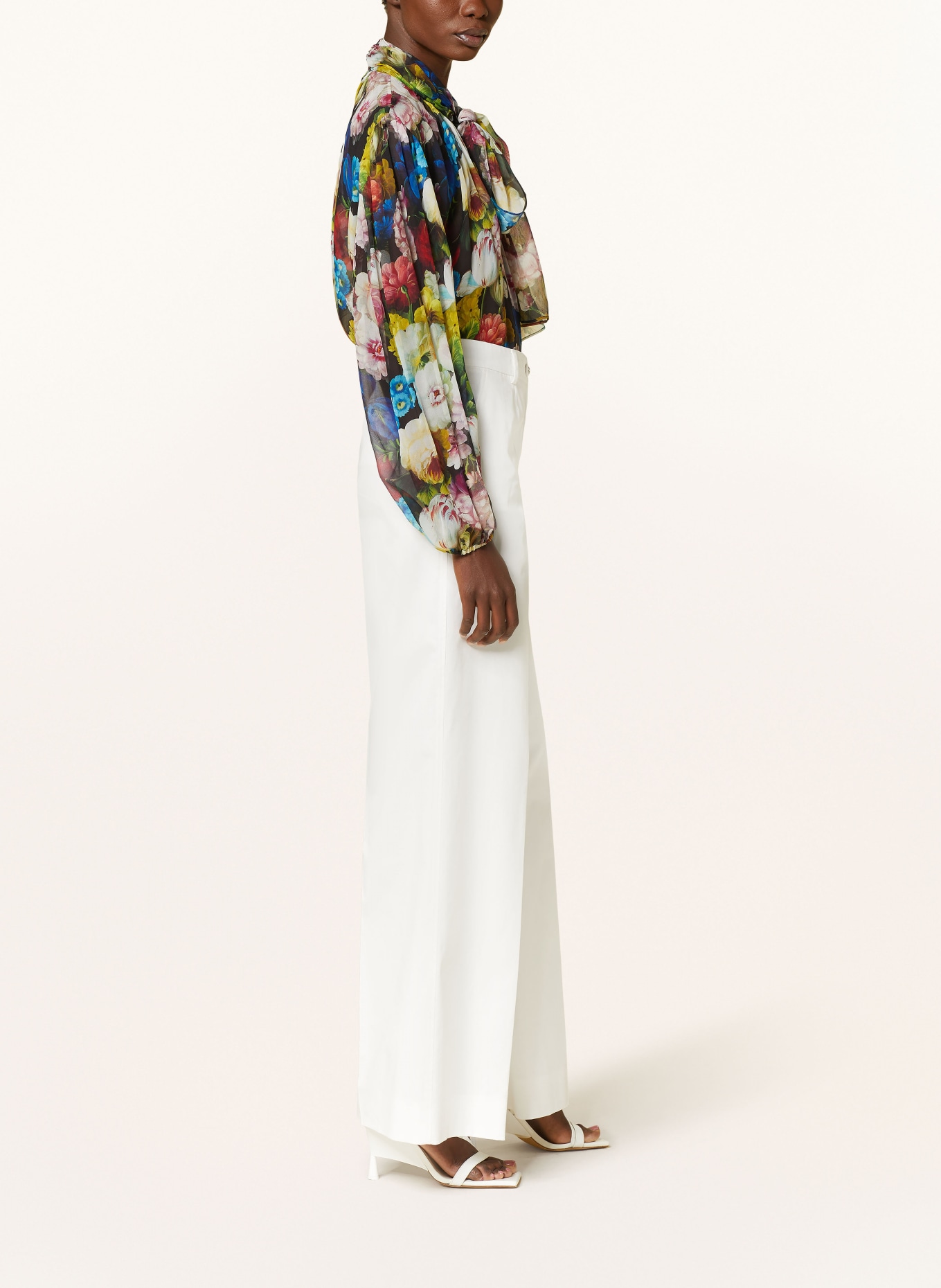 DOLCE & GABBANA Wide leg trousers, Color: WHITE (Image 4)