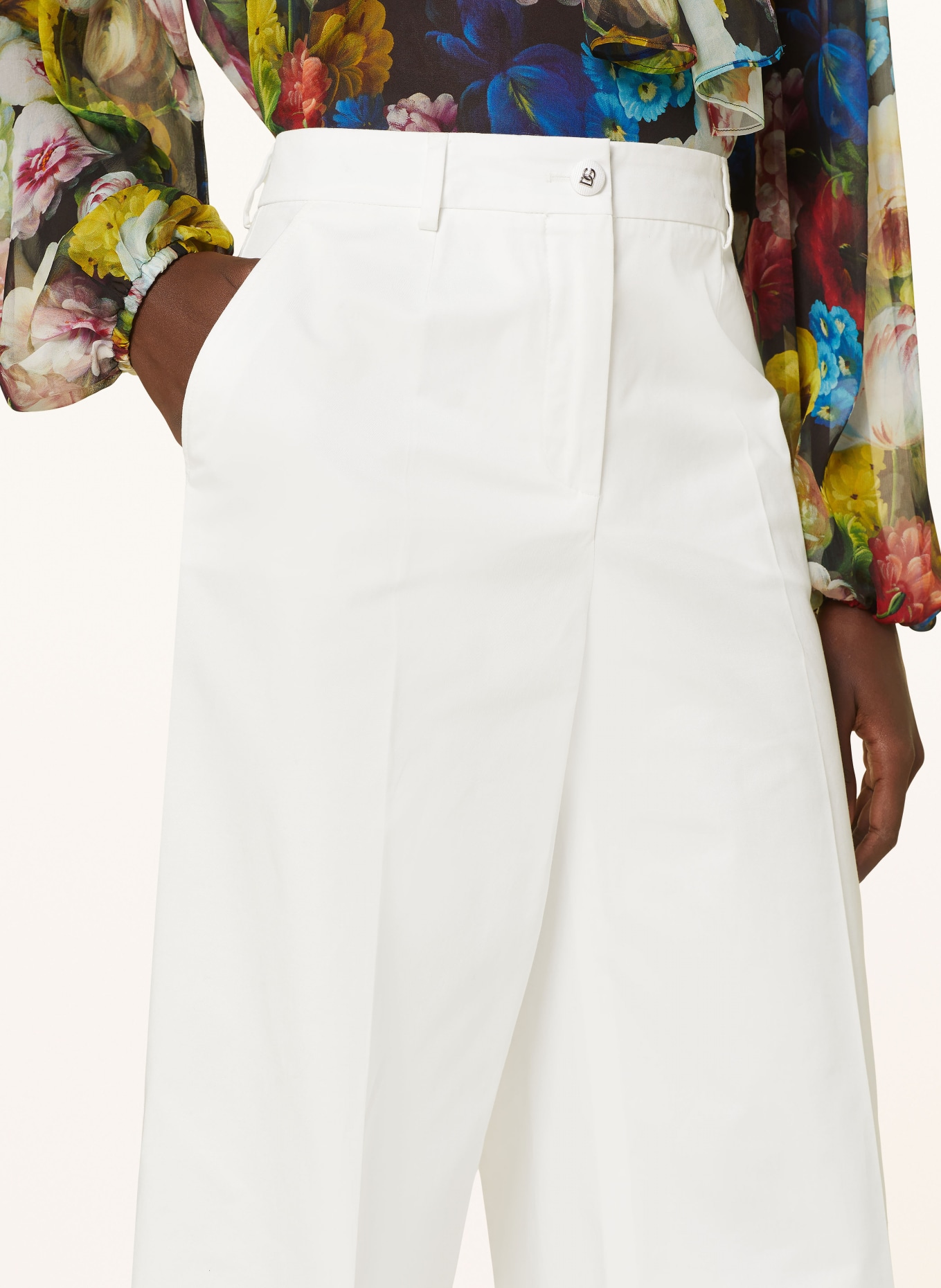DOLCE & GABBANA Wide leg trousers, Color: WHITE (Image 5)