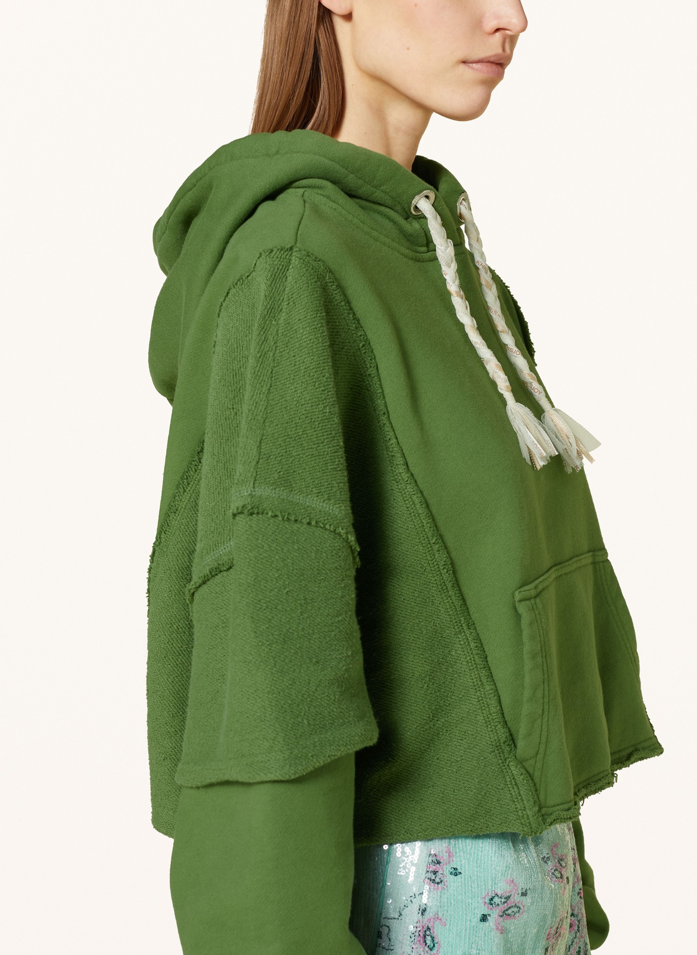 KHRISJOY Cropped hoodie, Color: OLIVE (Image 5)