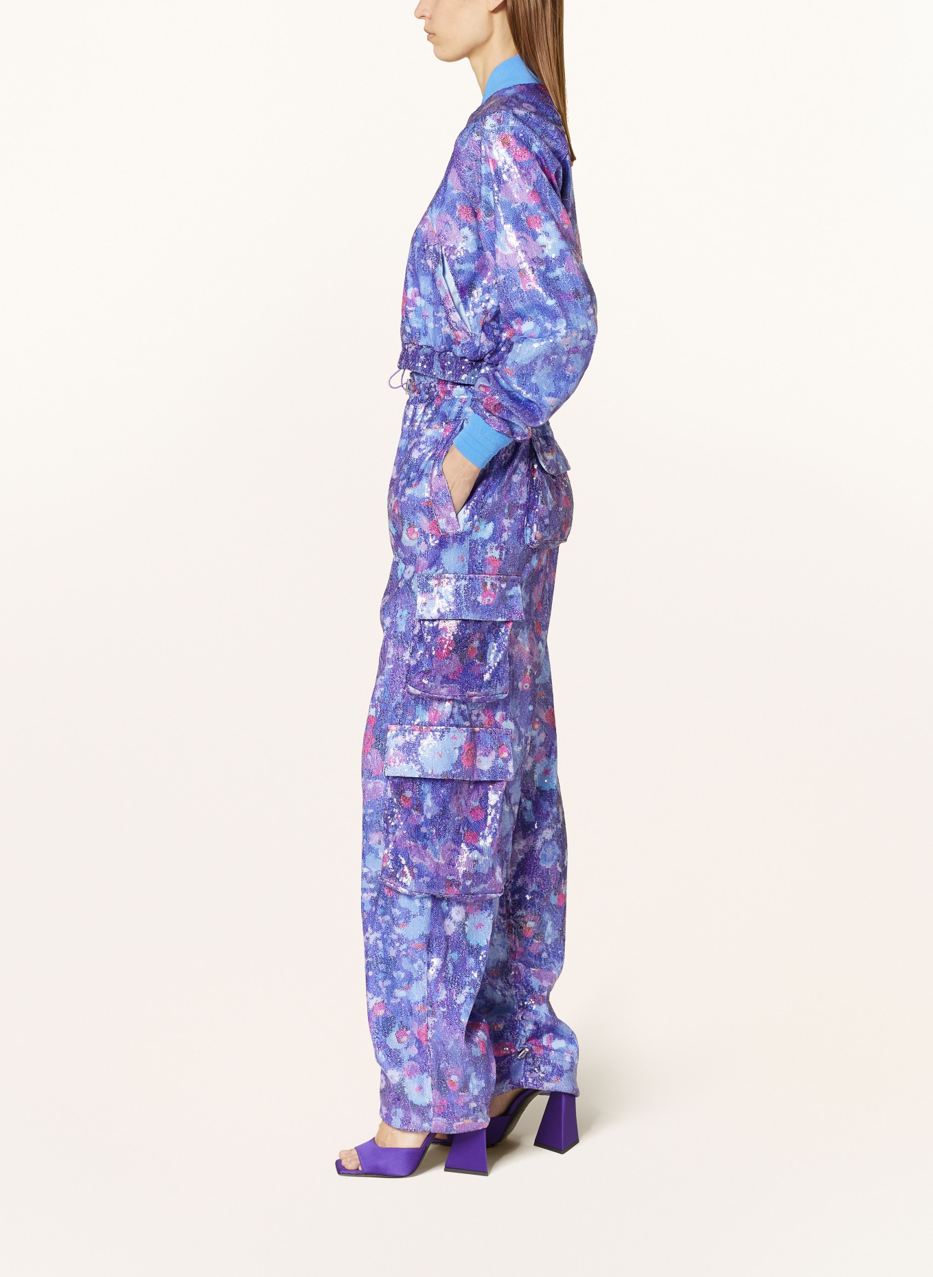 KHRISJOY Bomber jacket with sequins, Color: PURPLE/ LIGHT PURPLE/ PINK (Image 4)