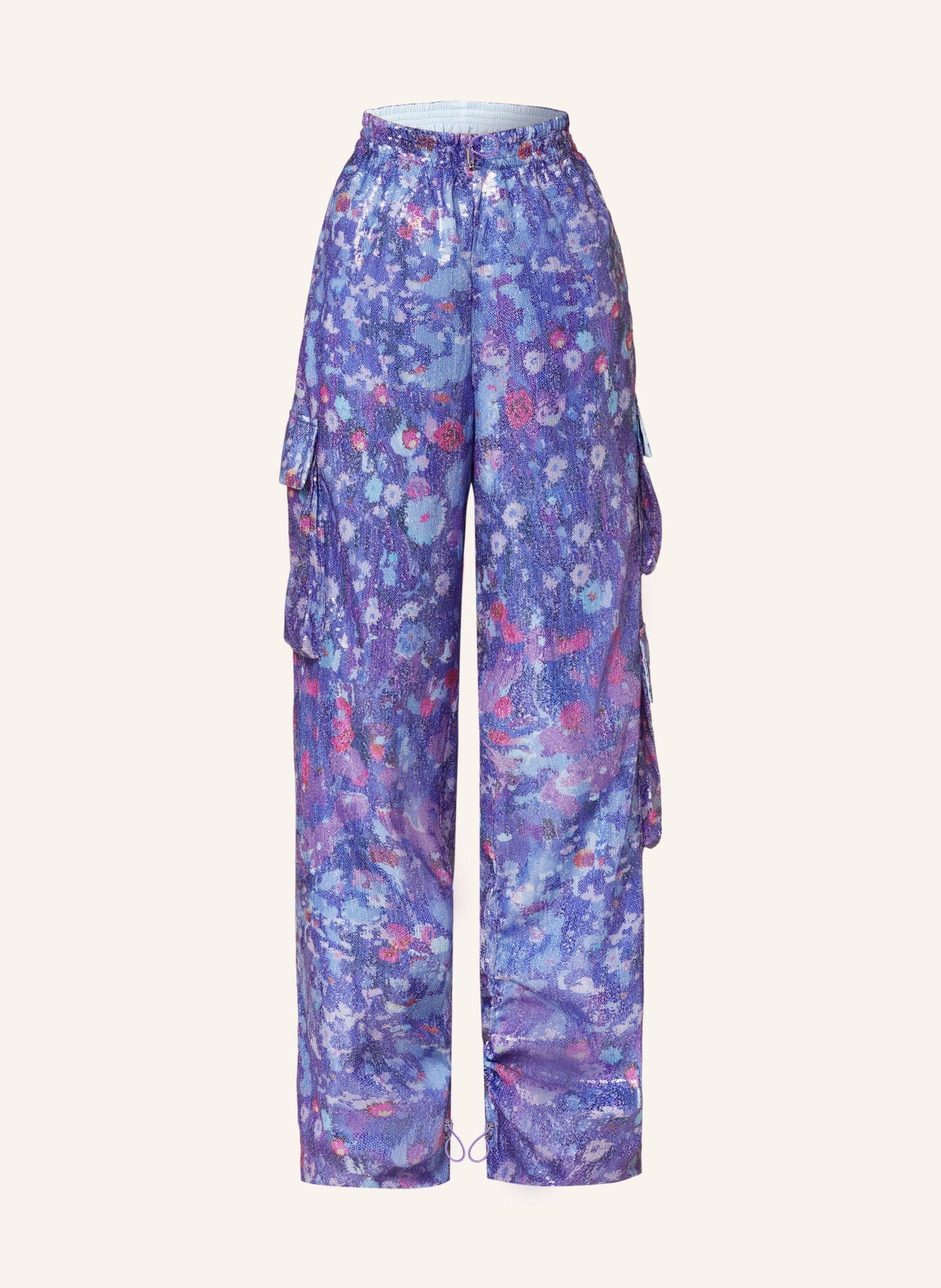 KHRISJOY Cargo pants with sequins, Color: PURPLE/ LIGHT PURPLE/ PINK (Image 1)