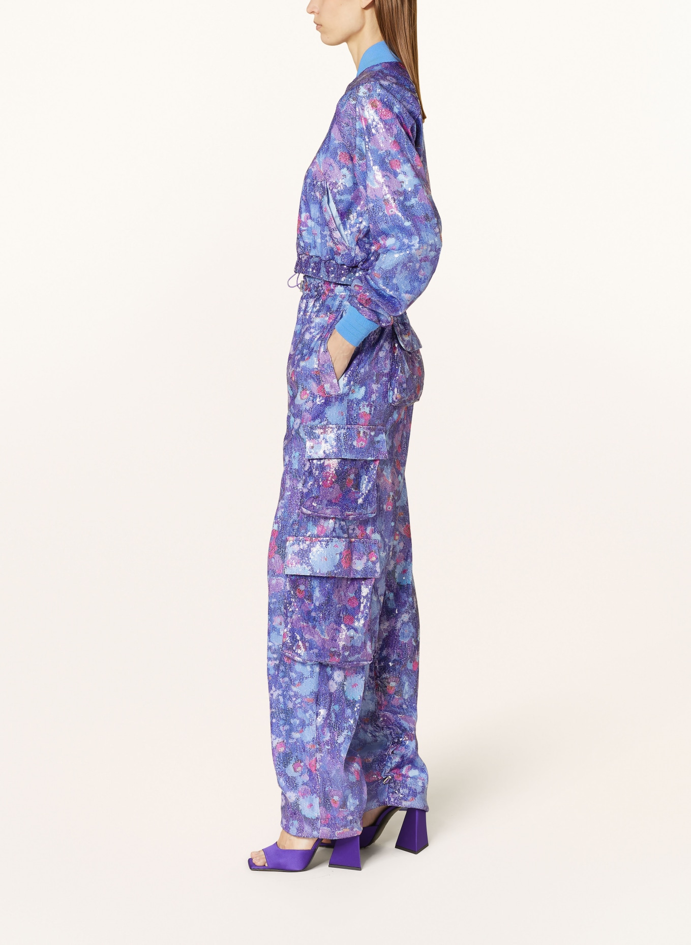 KHRISJOY Cargo pants with sequins, Color: PURPLE/ LIGHT PURPLE/ PINK (Image 4)