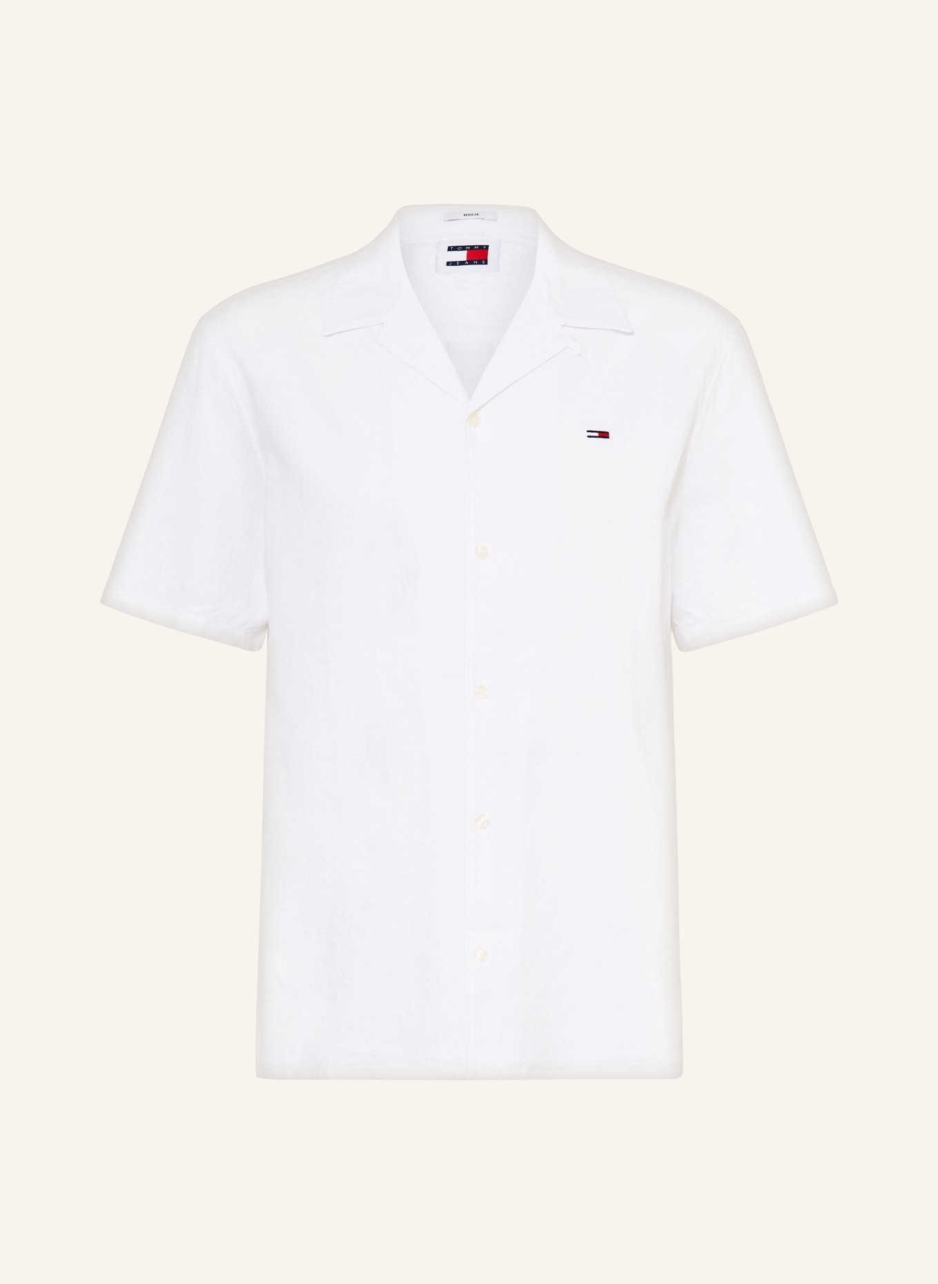 TOMMY JEANS Resort shirt regular fit with linen, Color: WHITE (Image 1)