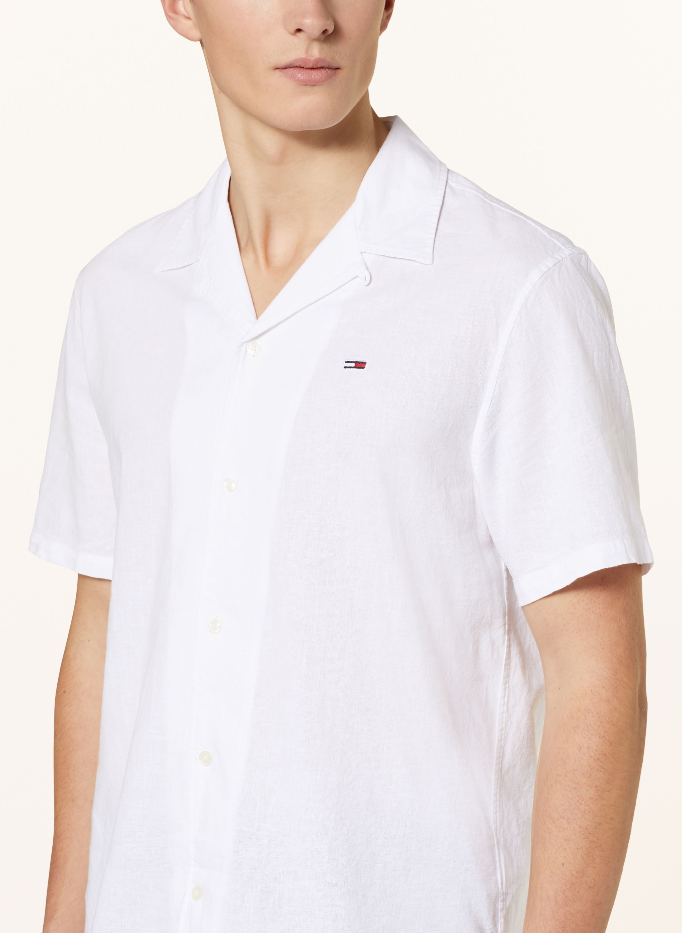 TOMMY JEANS Resorthemd Regular Fit mit Leinen, Farbe: WEISS (Bild 4)
