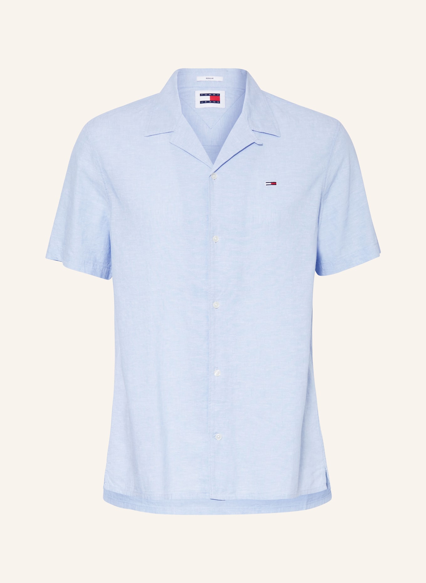 TOMMY JEANS Resort shirt regular fit with linen, Color: LIGHT BLUE (Image 1)