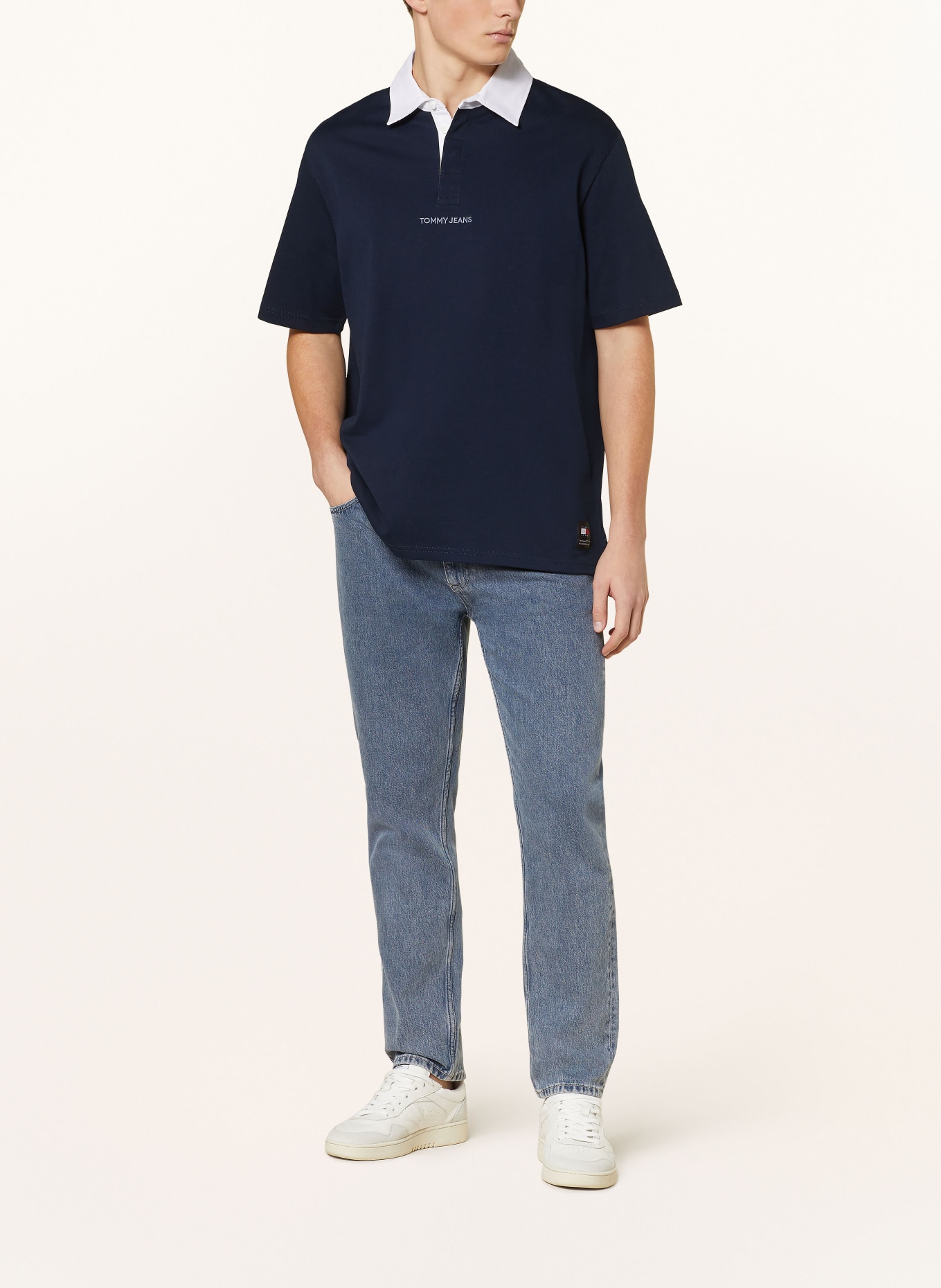 TOMMY JEANS Jersey-Poloshirt Oversized Fit, Farbe: DUNKELBLAU (Bild 2)