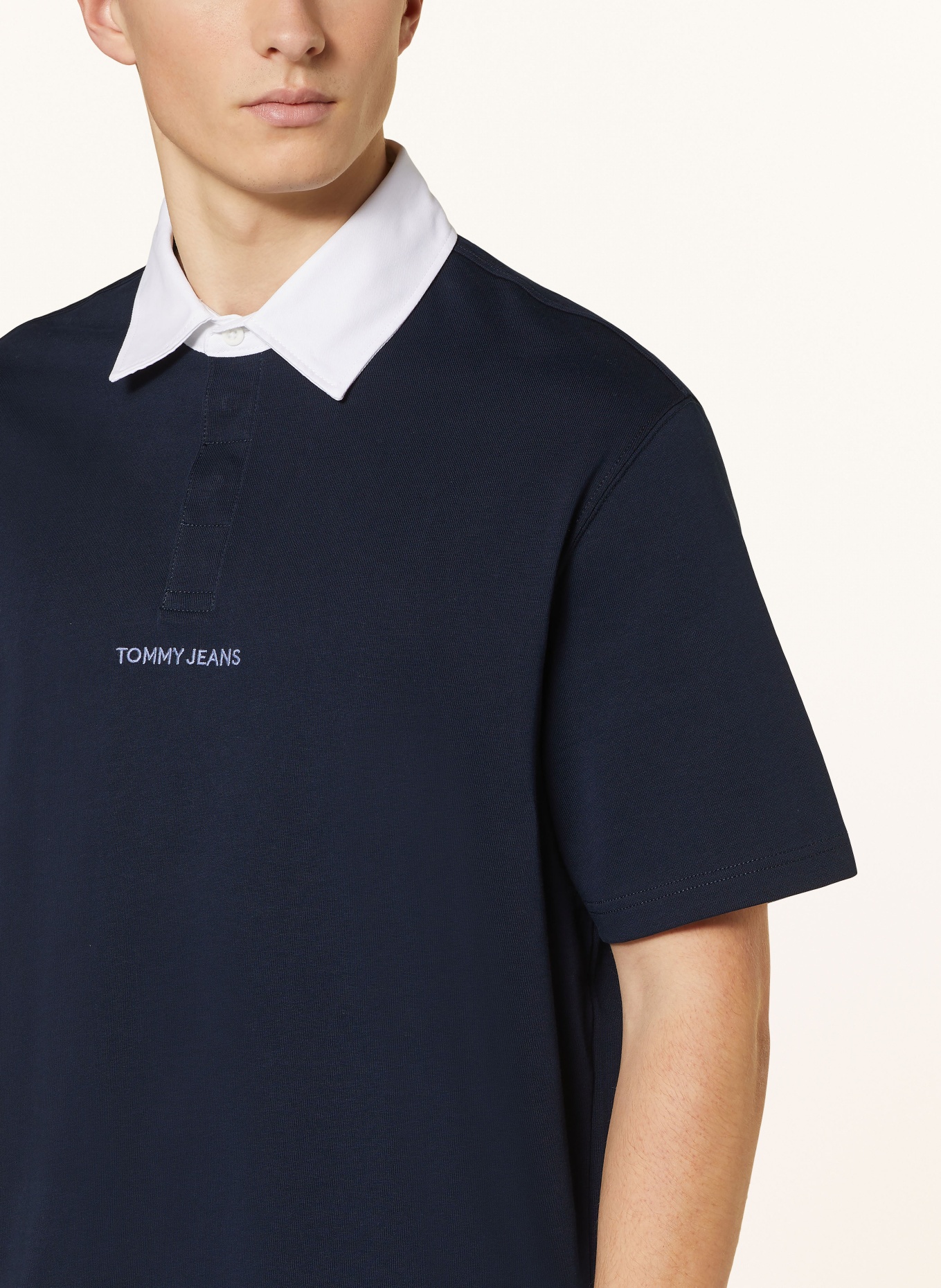TOMMY JEANS Jersey polo shirt oversized fit, Color: DARK BLUE (Image 4)