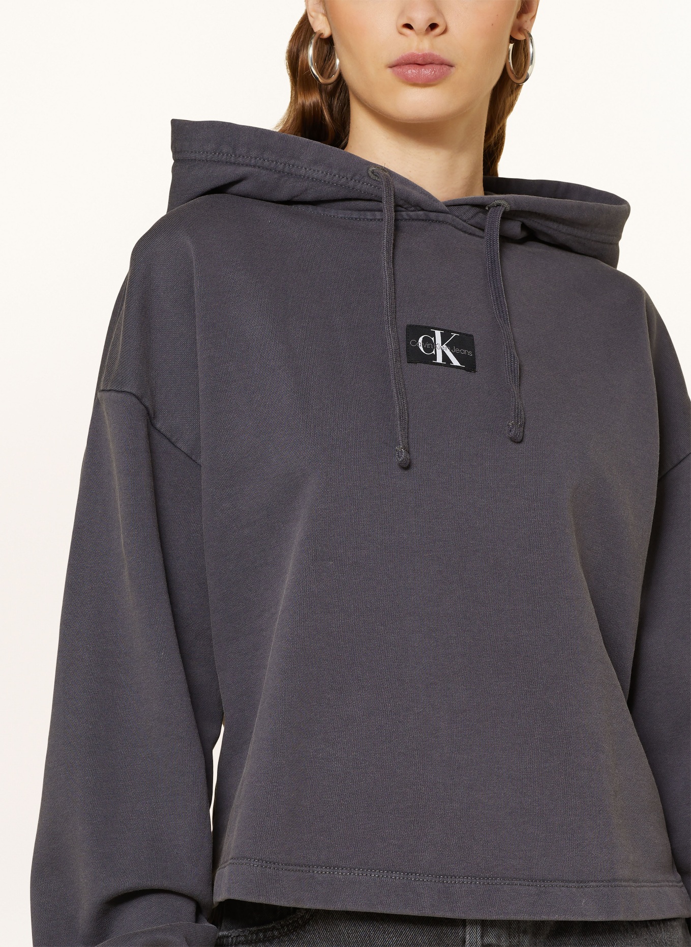 Calvin Klein Jeans Cropped hoodie, Color: BLACK (Image 5)