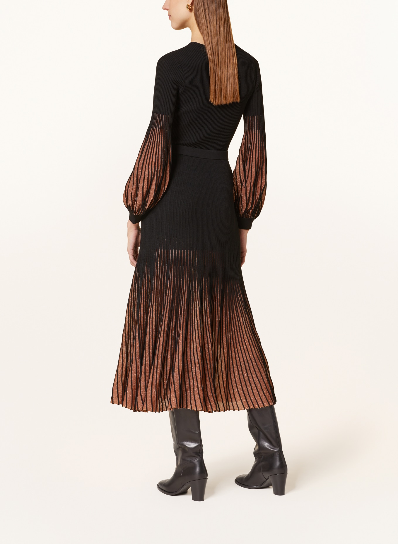 ULLA JOHNSON Sweater LENORA with glitter thread, Color: BLACK/ COGNAC (Image 3)
