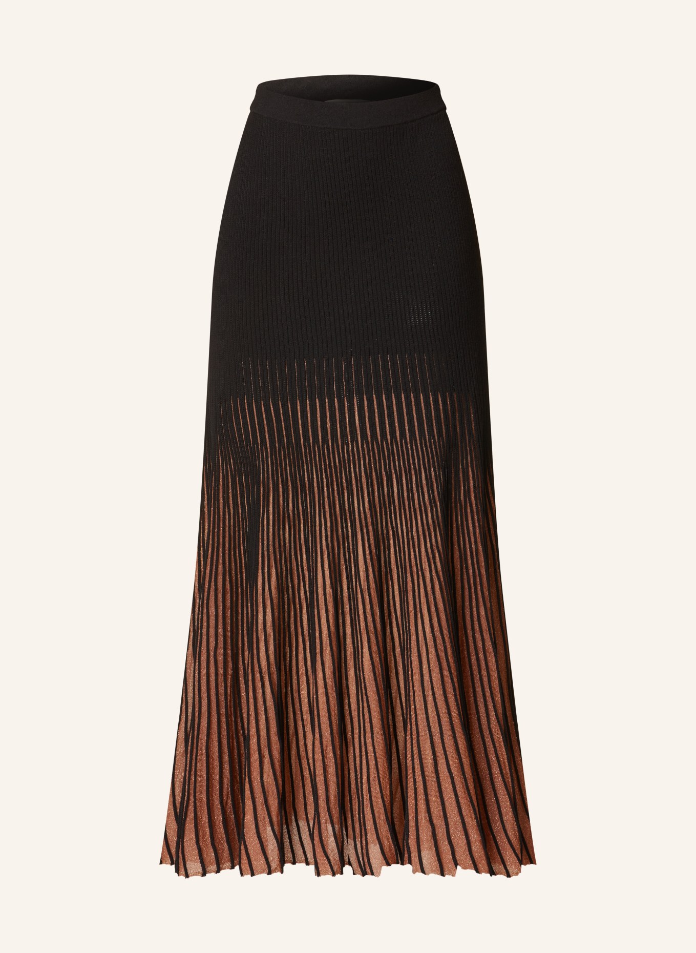 ULLA JOHNSON Knit skirt EMILIA with glitter thread, Color: BLACK/ COGNAC (Image 1)
